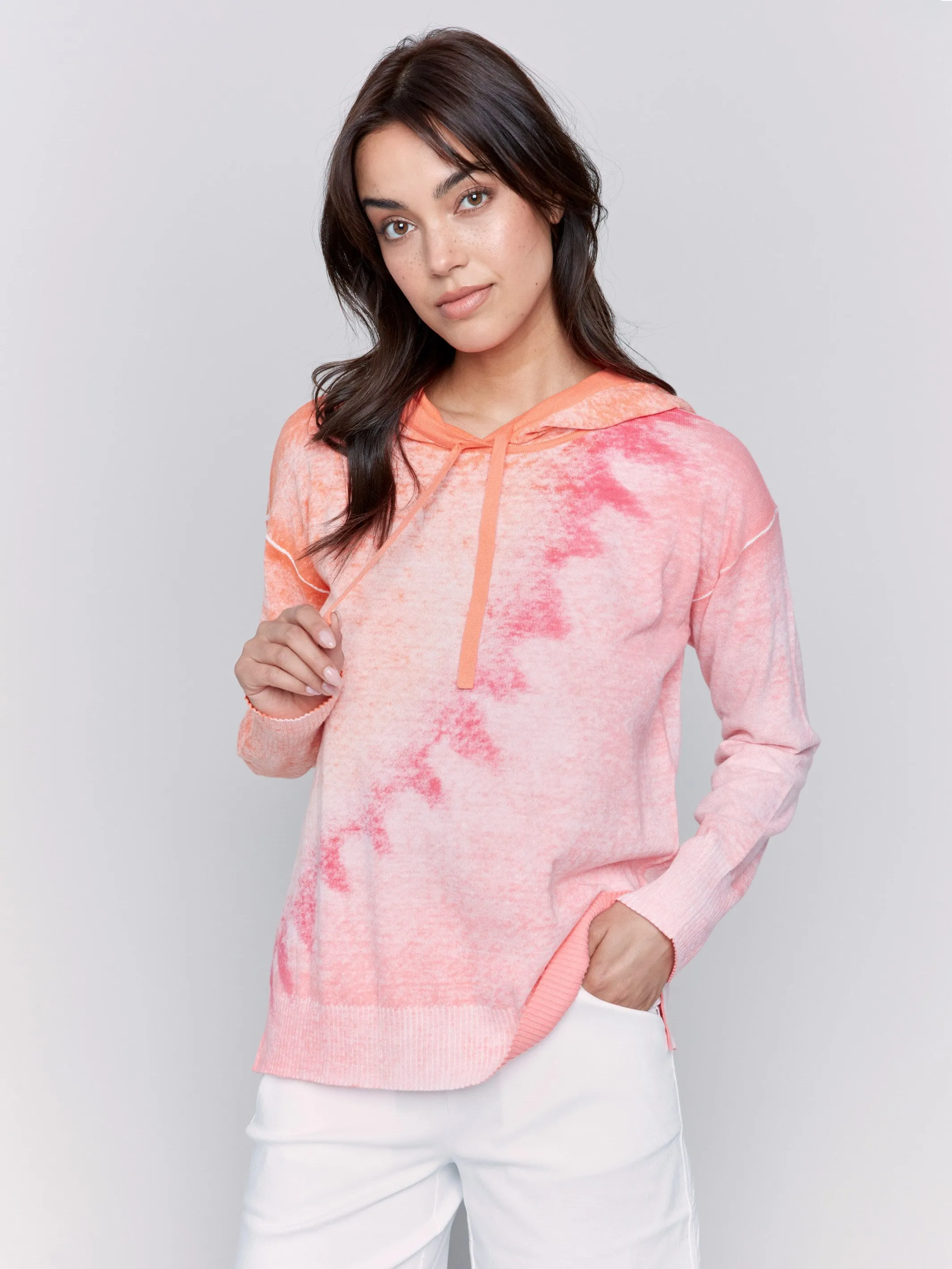 Reverse Print Hoodie Sweater - Papaya sold by Charlie B product image thumbnail 5