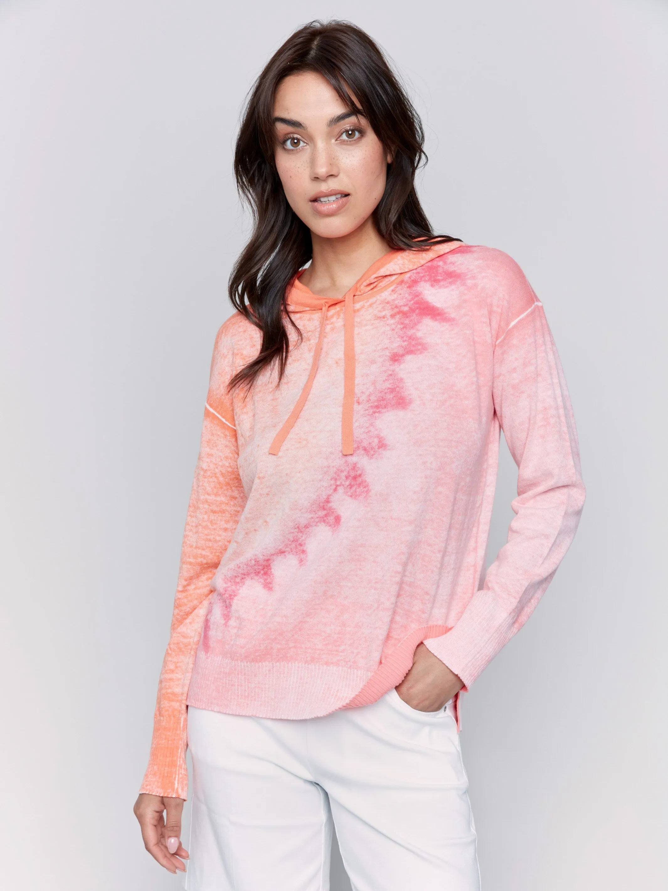 Reverse Print Hoodie Sweater - Papaya sold by Charlie B