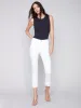 Frayed Hem Cropped Twill Pants - White sold by Charlie B