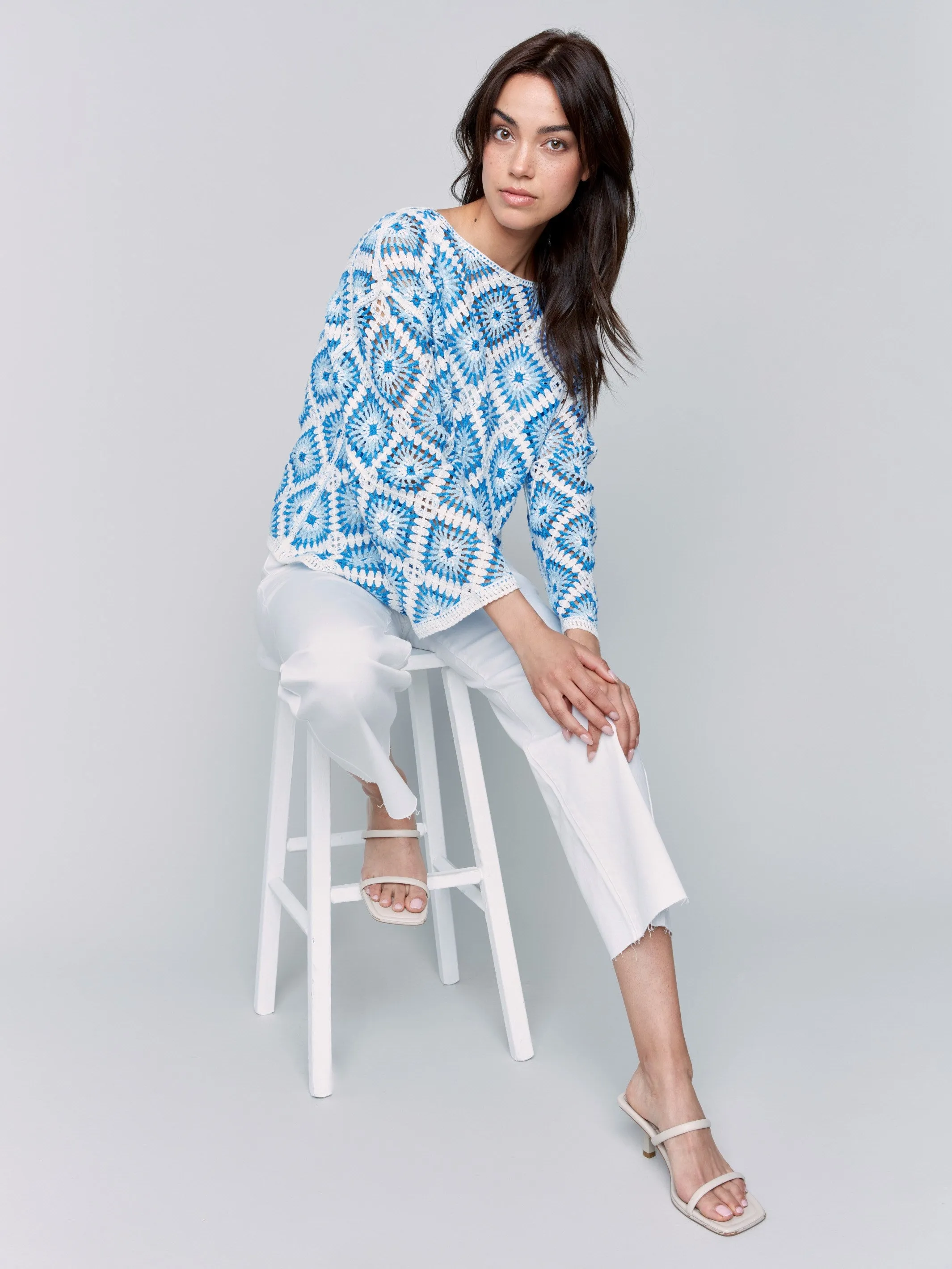 Cotton Blend Crochet Top - Coastal sold by Charlie B product image thumbnail 4