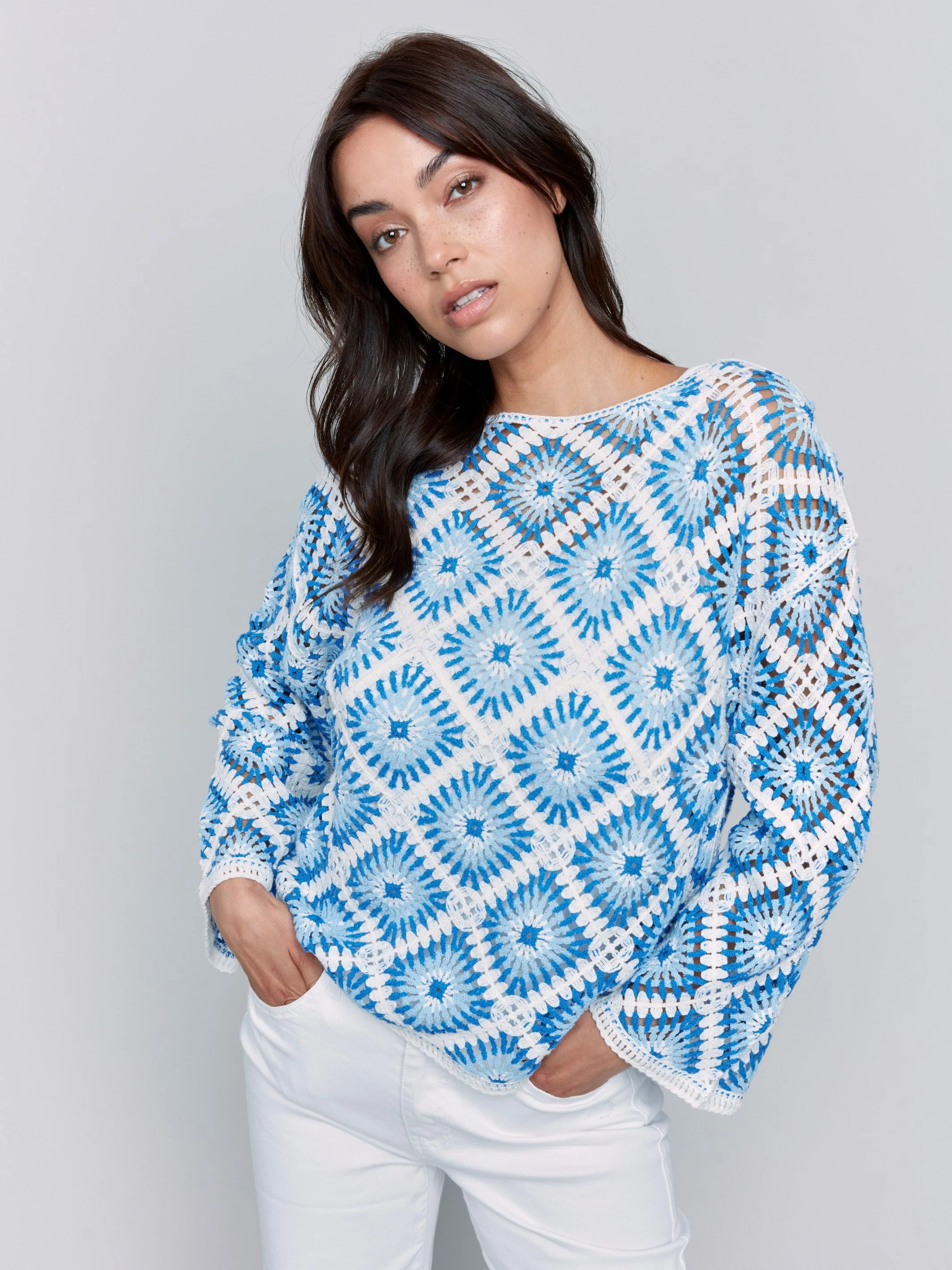 Cotton Blend Crochet Top - Coastal sold by Charlie B product image thumbnail 5