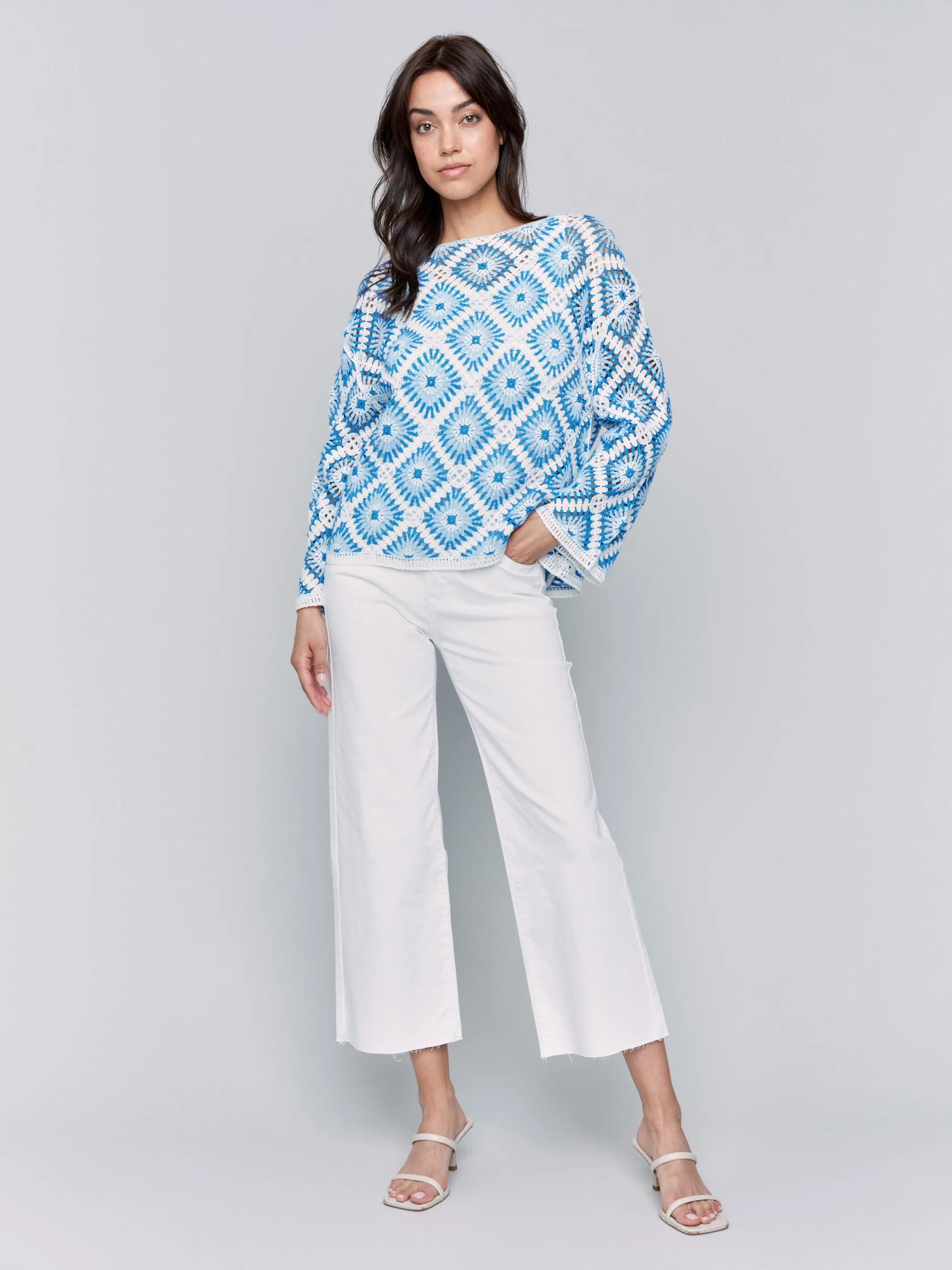 Cotton Blend Crochet Top - Coastal sold by Charlie B product image thumbnail 3