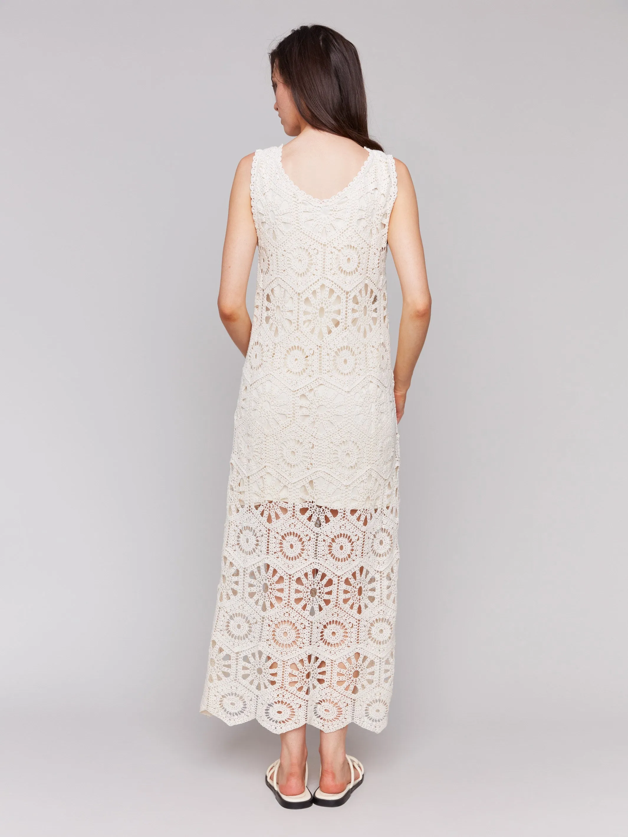 Cotton Crochet Sleeveless Maxi Dress - Natural sold by Charlie B product image thumbnail 5