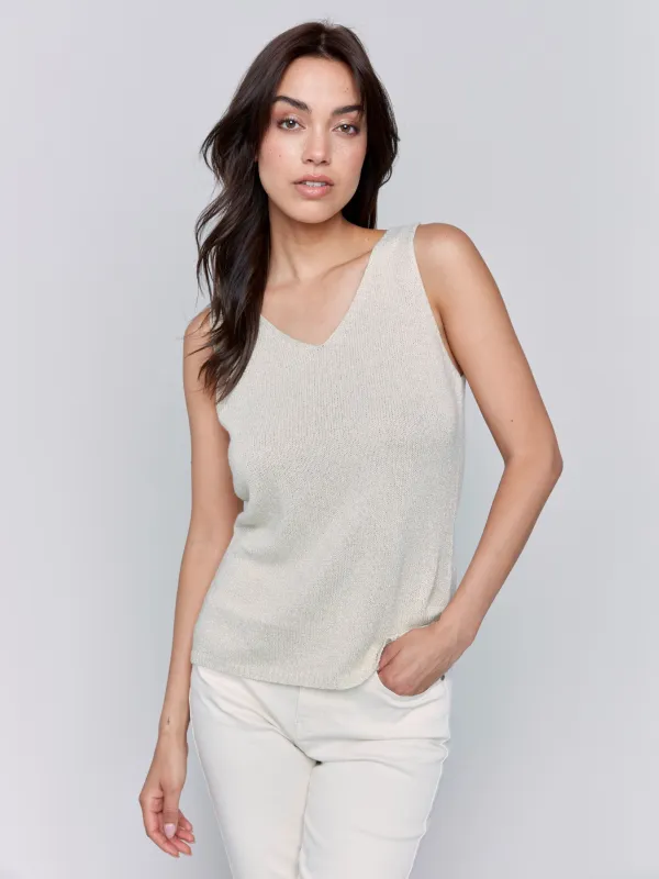 Metallic Lurex Knit Cami - Gold sold by Charlie B