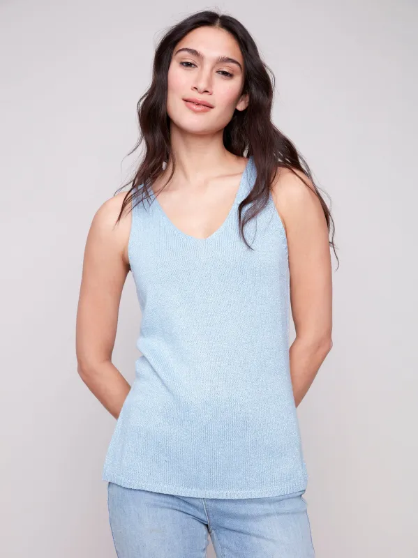 Metallic Lurex Knit Cami - Bluebell sold by Charlie B