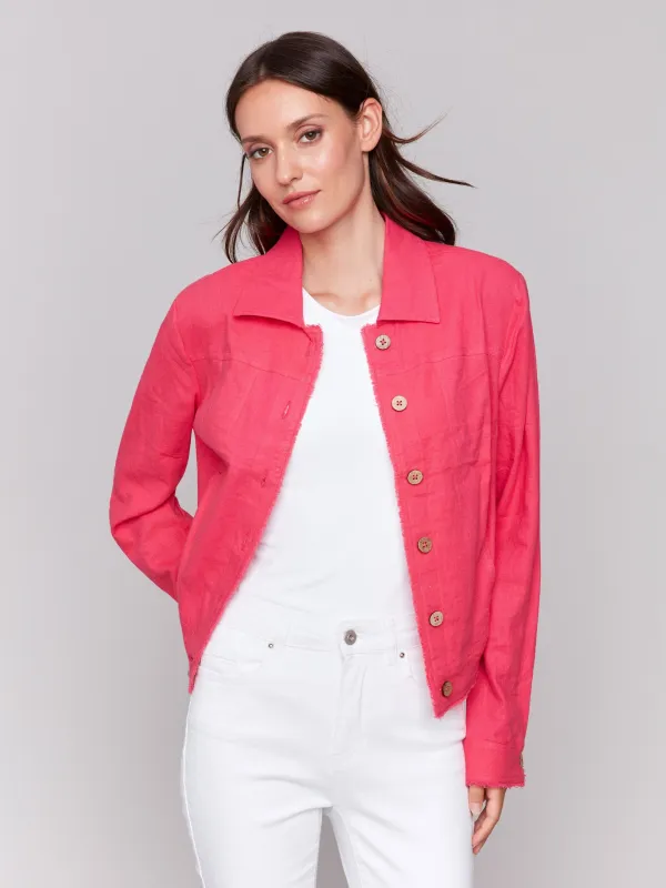 Linen Blend Jacket - Paradise sold by Charlie B