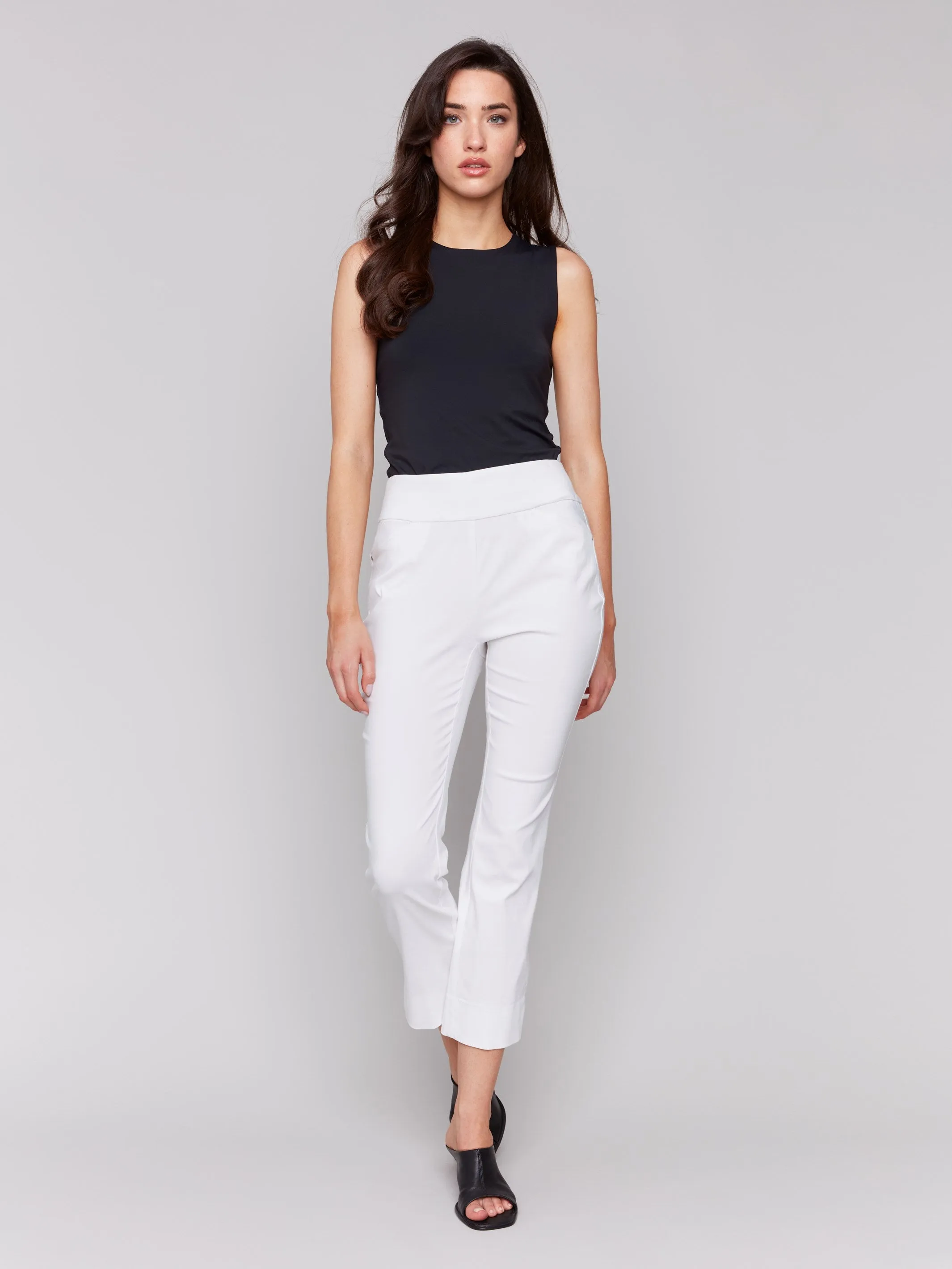 Stretch Pull-On Capri Pants - White sold by Charlie B