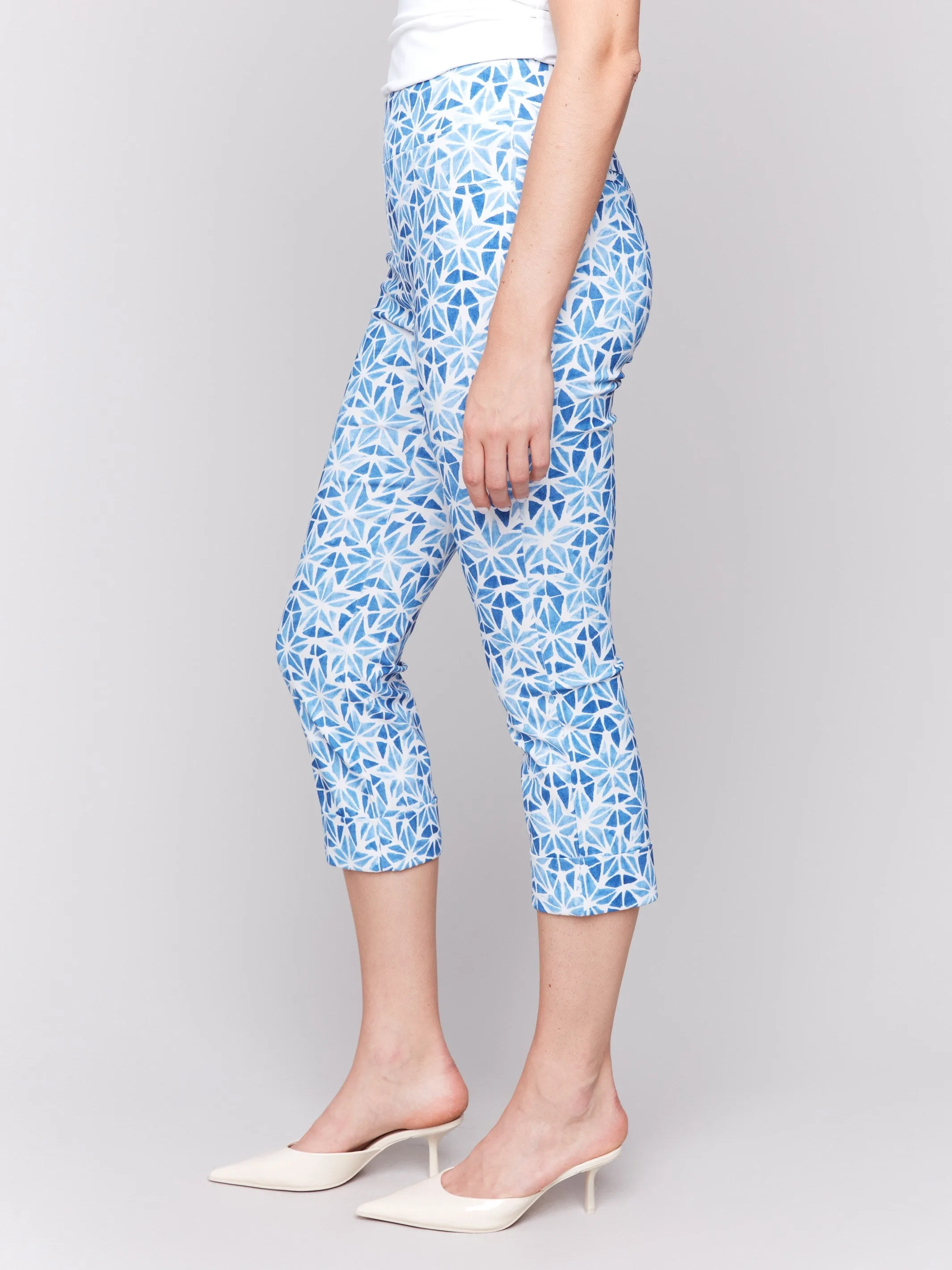 Printed Stretch Pull-On Capri Pants - Stars sold by Charlie B product image thumbnail 3