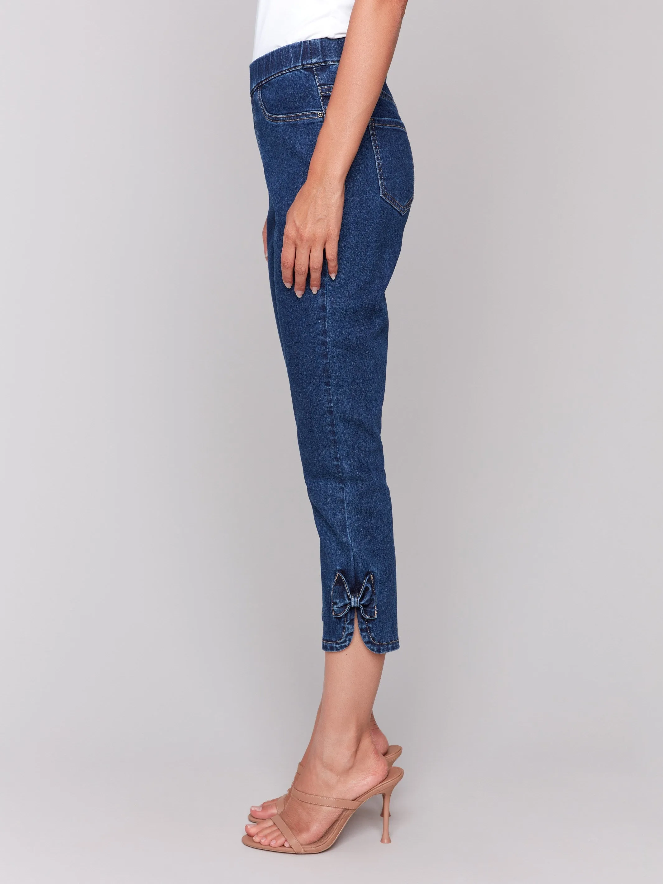 Pull-On Jeans with Bow Detail - Indigo sold by Charlie B product image thumbnail 3