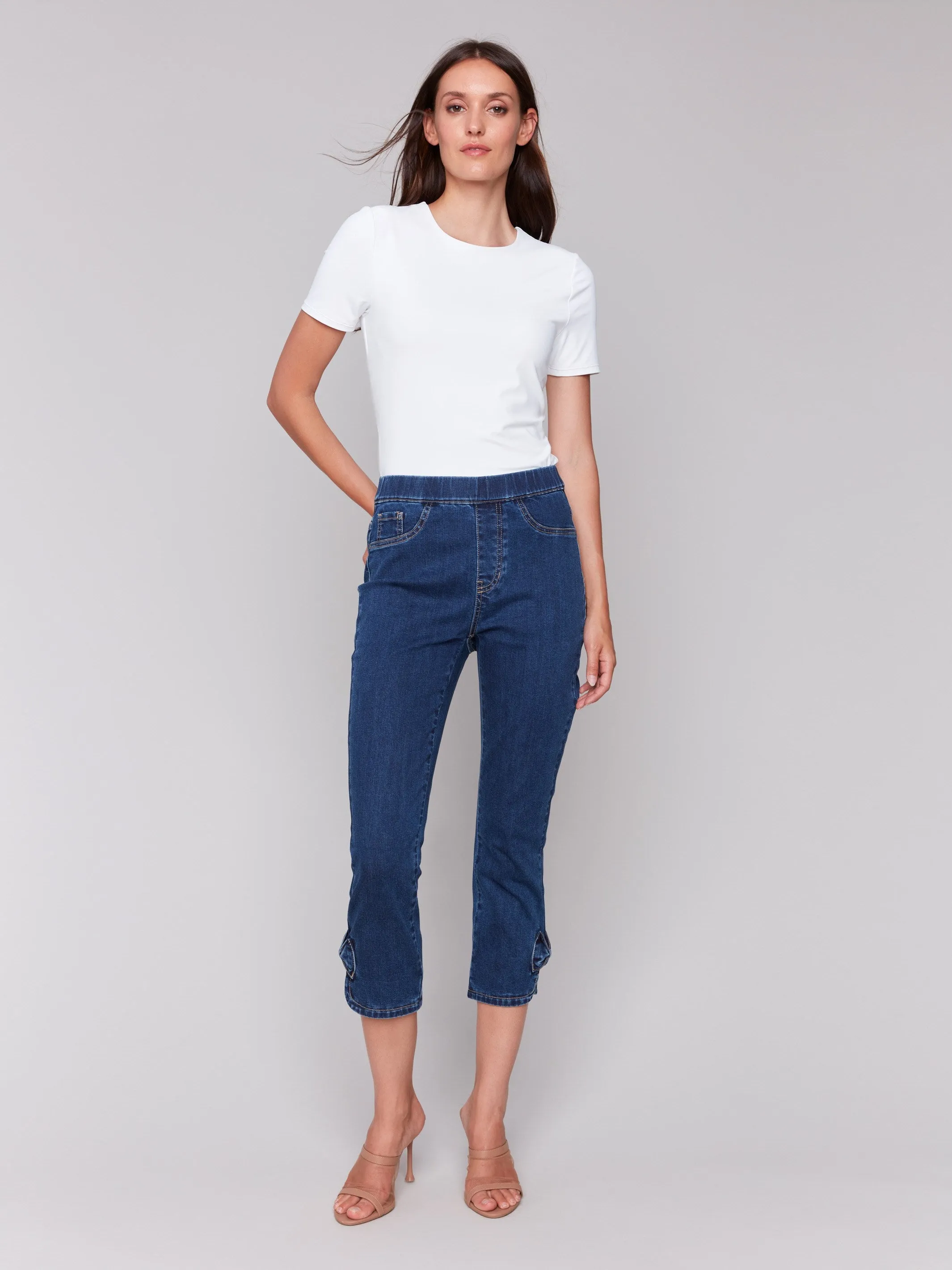 Pull-On Jeans with Bow Detail - Indigo sold by Charlie B
