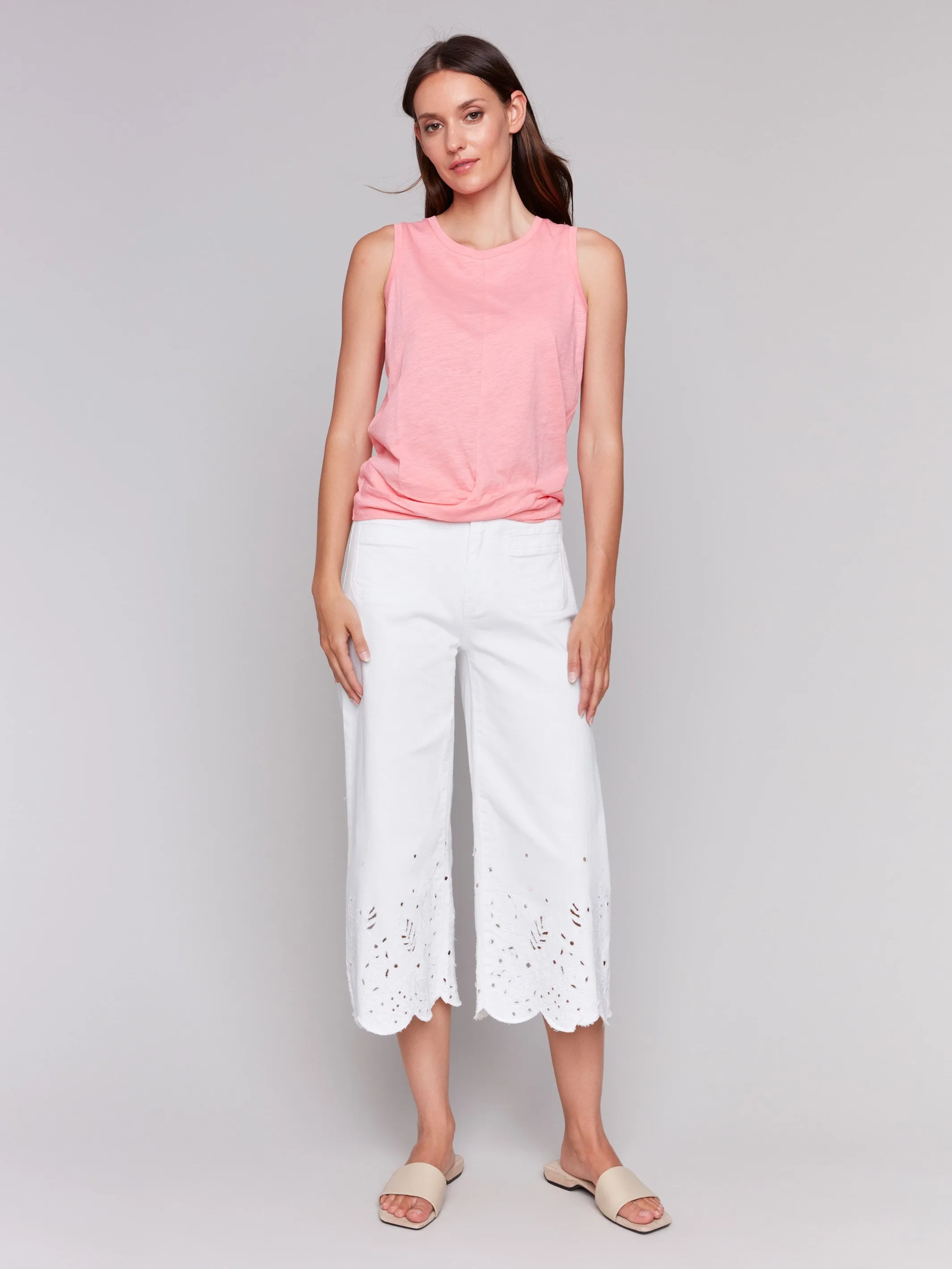 Organic Cotton Slub Tank Top with Knot Detail - Watermelon sold by Charlie B product image thumbnail 2