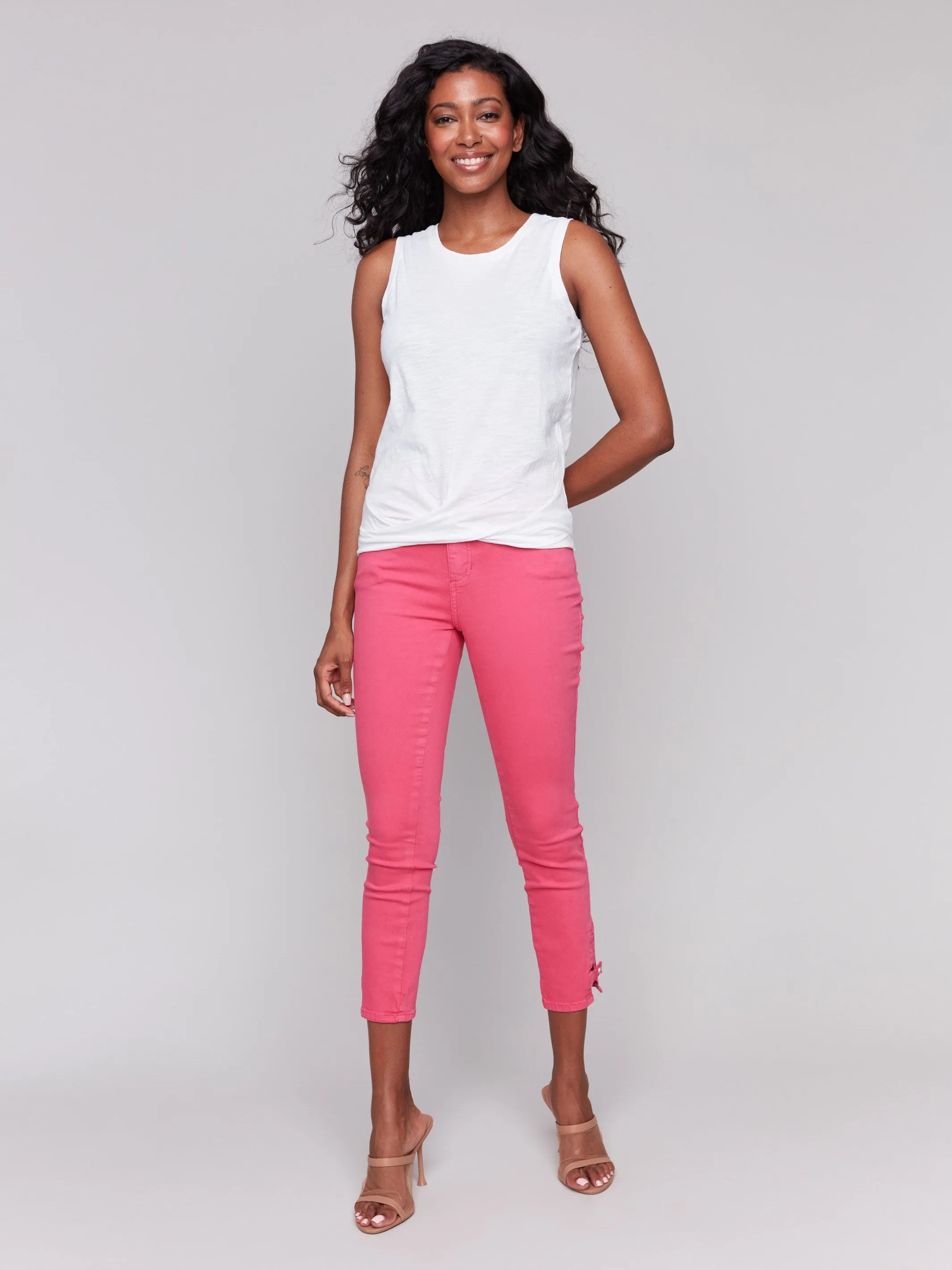 Organic Cotton Slub Tank Top with Knot Detail - White sold by Charlie B product image thumbnail 2