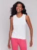 Organic Cotton Slub Tank Top with Knot Detail - White sold by Charlie B