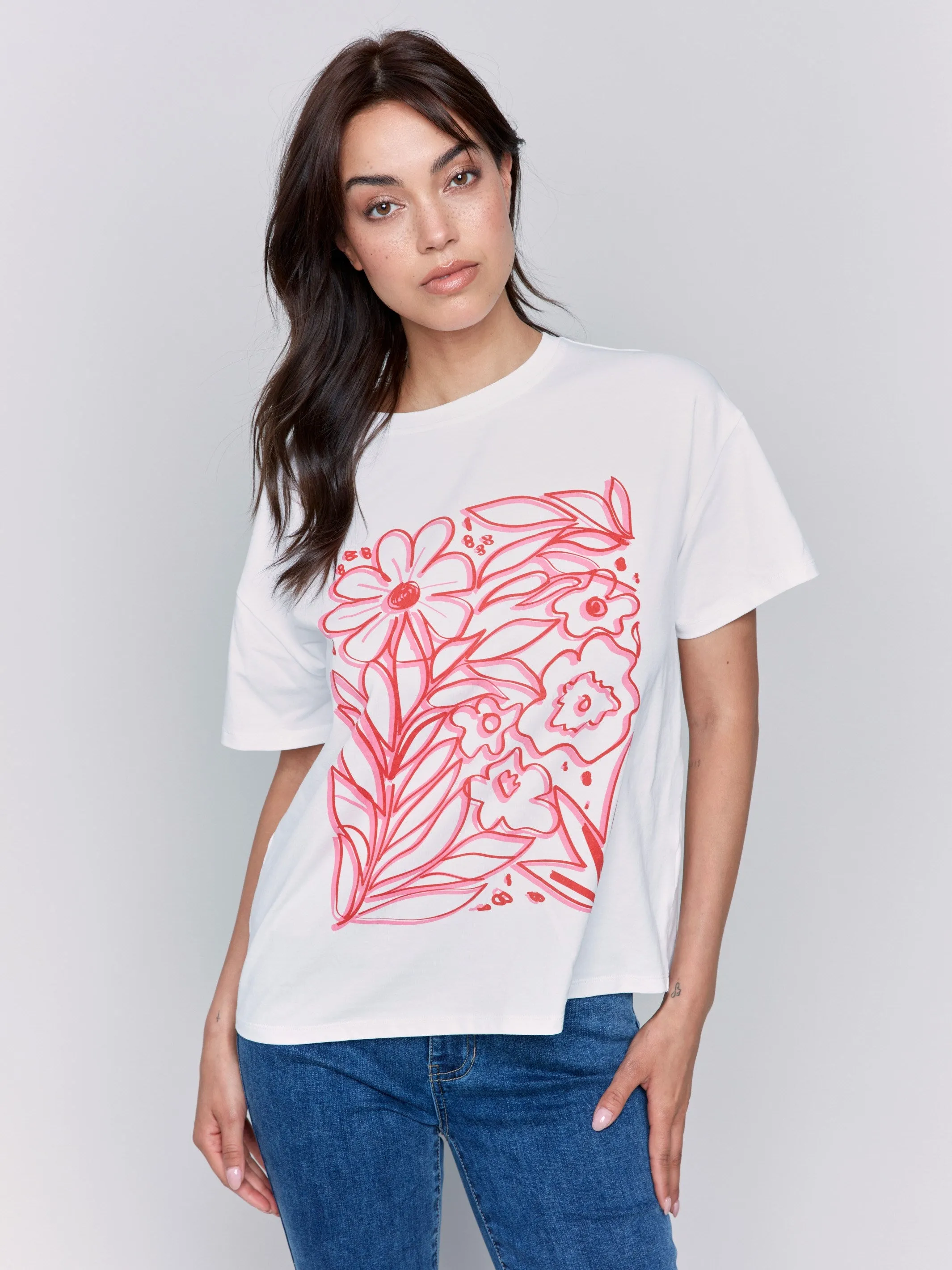 Loose Fit Graphic T-Shirt - White sold by Charlie B product image thumbnail 4