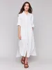Eyelet Embroidery Cotton-Linen Tunic Dress - White sold by Charlie B