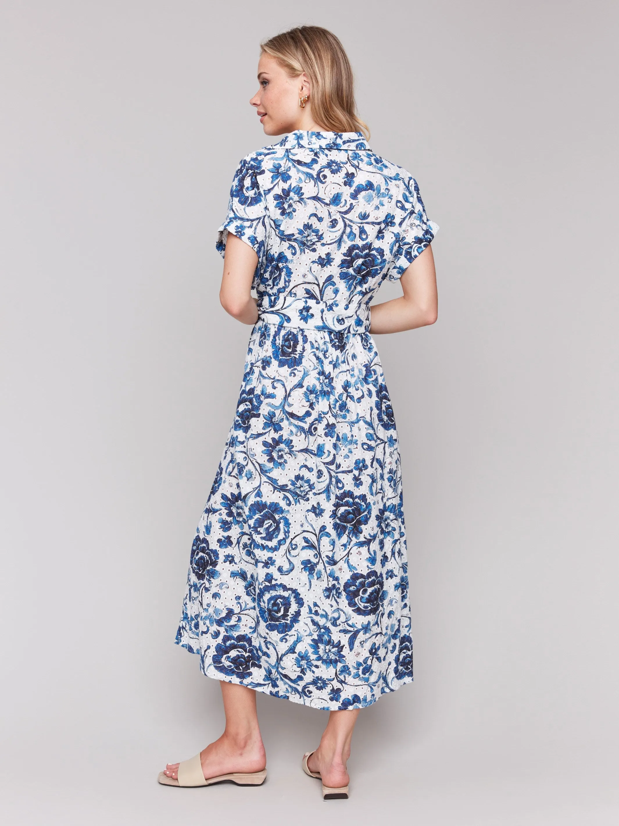 Floral Print Cotton Maxi Dress - Delphinium sold by Charlie B product image thumbnail 4