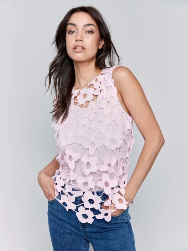 Floral Crochet Sleeveless Top - Petal sold by Charlie B