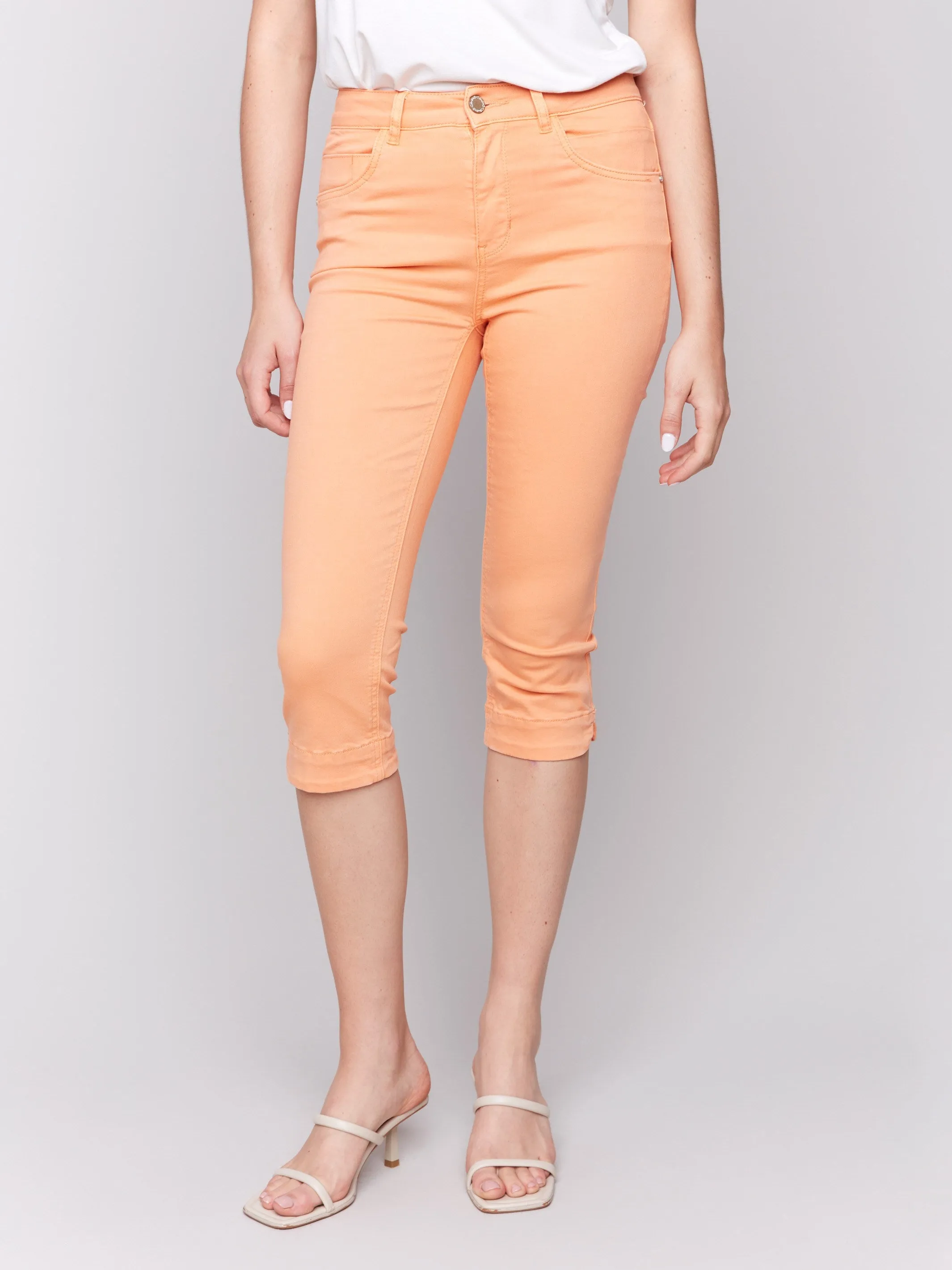 Knee High Capri Twill Pants - Papaya sold by Charlie B product image thumbnail 2