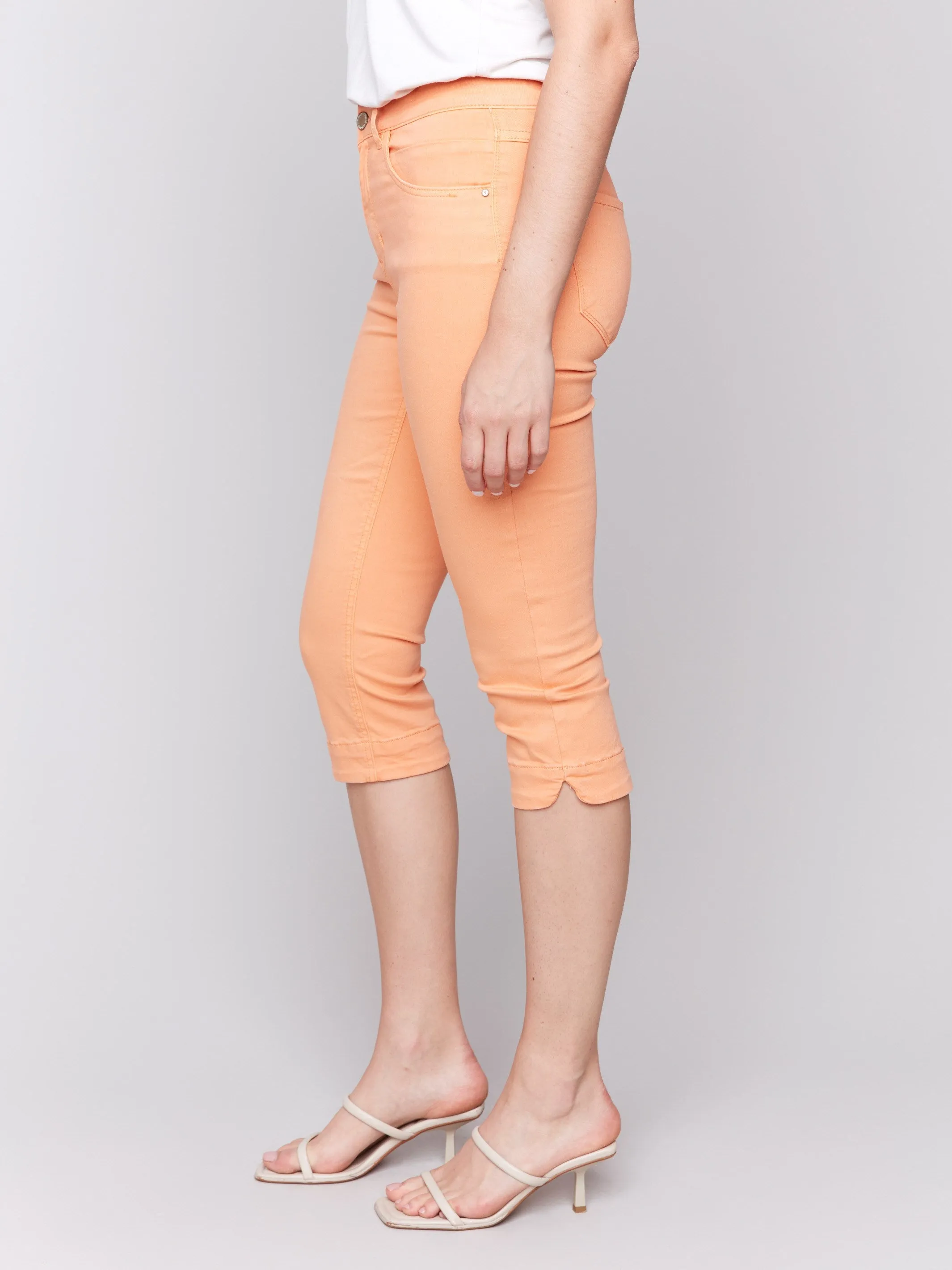 Knee High Capri Twill Pants - Papaya sold by Charlie B product image thumbnail 3