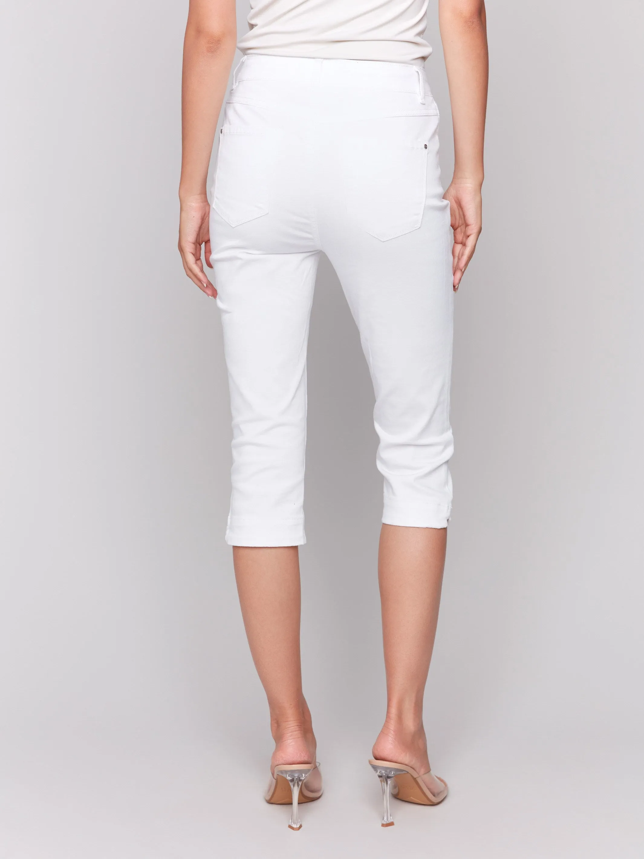 Knee High Capri Twill Pants - White sold by Charlie B product image thumbnail 4