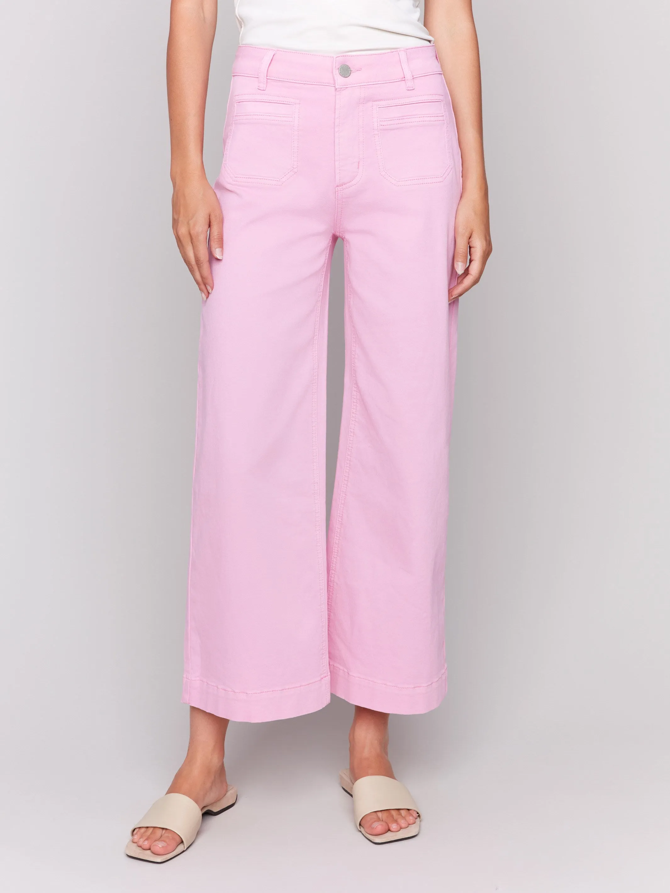 Patch Pocket Flare Twill Pants - Begonia sold by Charlie B product image thumbnail 2