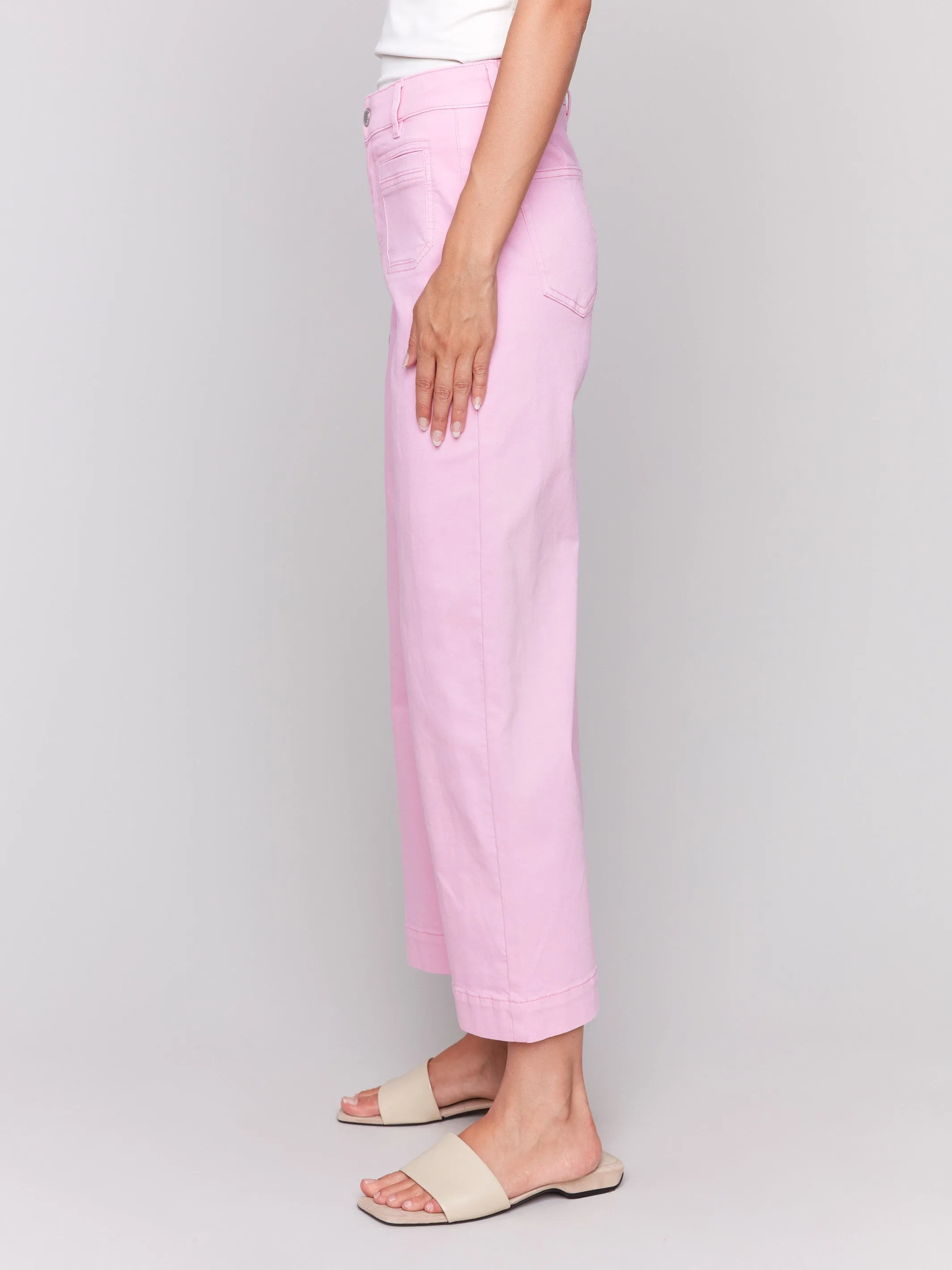 Patch Pocket Flare Twill Pants - Begonia sold by Charlie B product image thumbnail 3