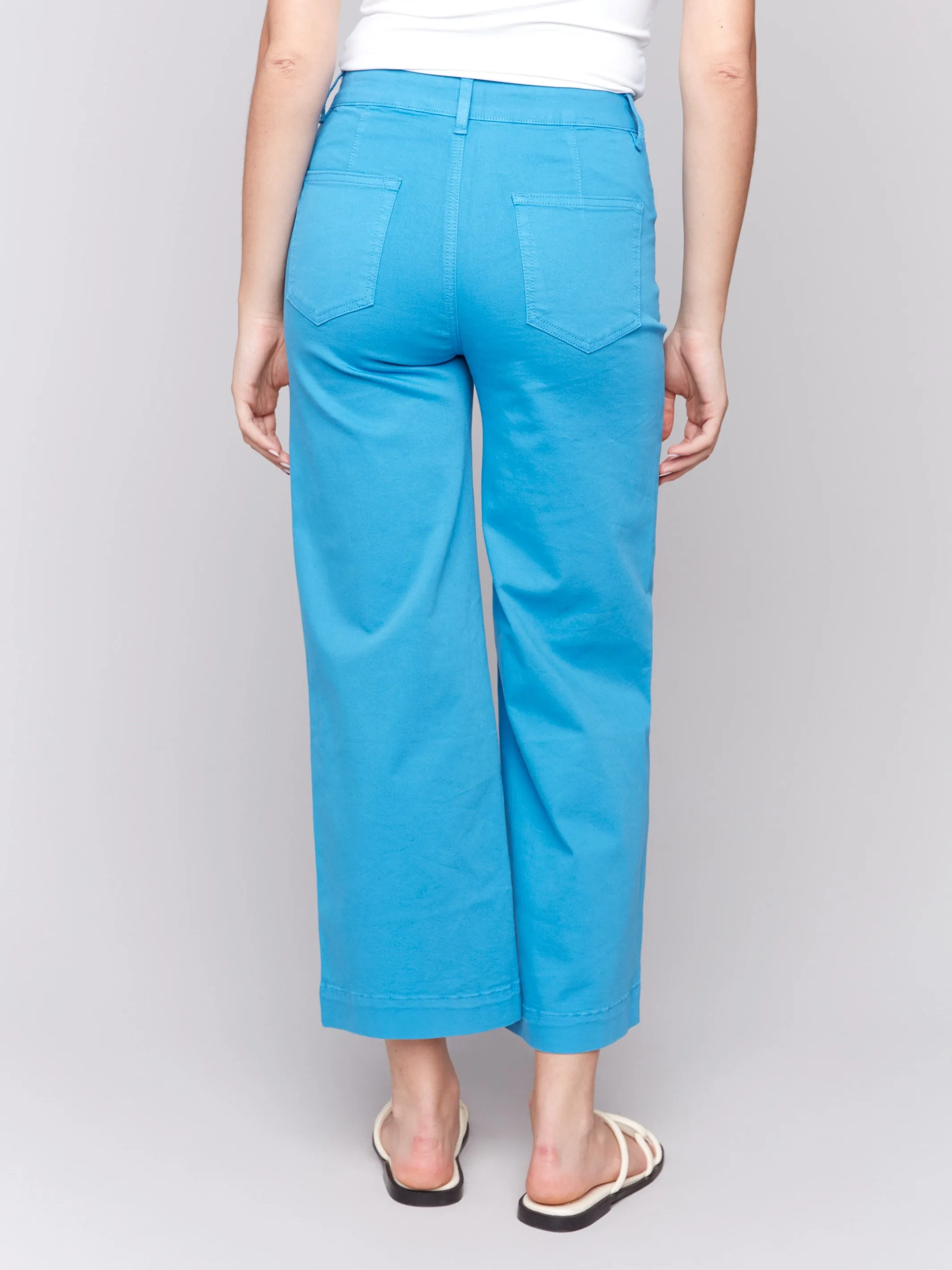 Patch Pocket Flare Twill Pants - Lagoon sold by Charlie B product image thumbnail 4