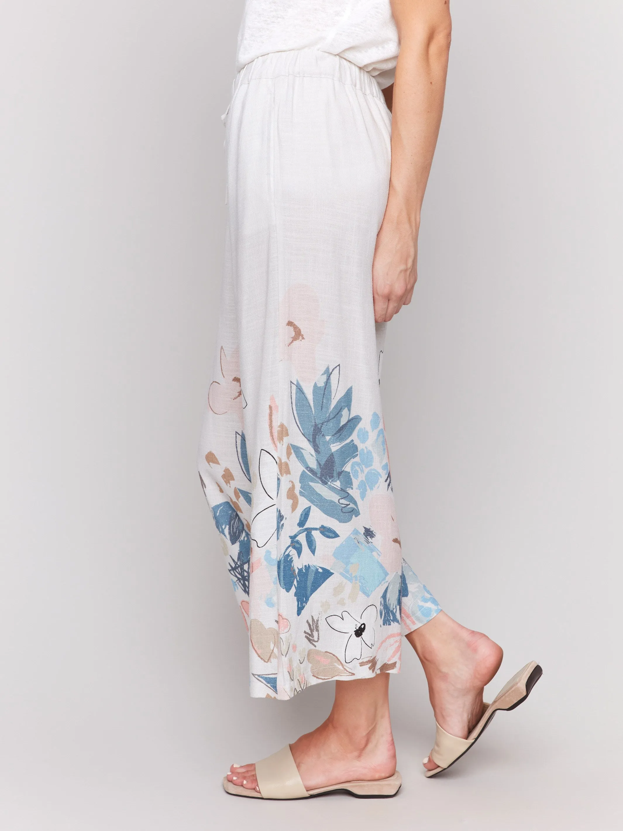 Pull-On Printed Linen Blend Pants - Supernova sold by Charlie B product image thumbnail 3