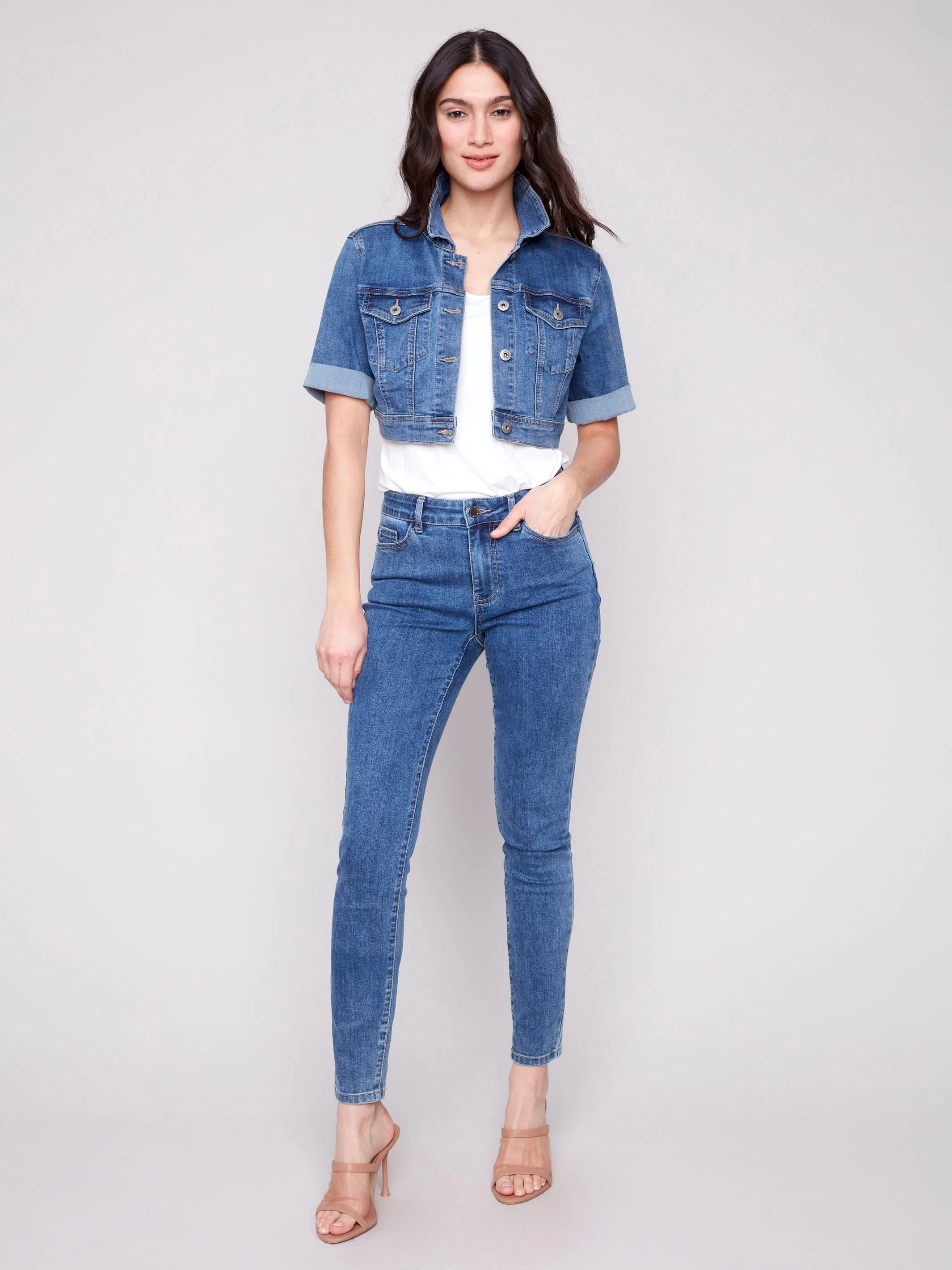 Cropped Denim Jacket - Medium Blue sold by Charlie B product image thumbnail 2