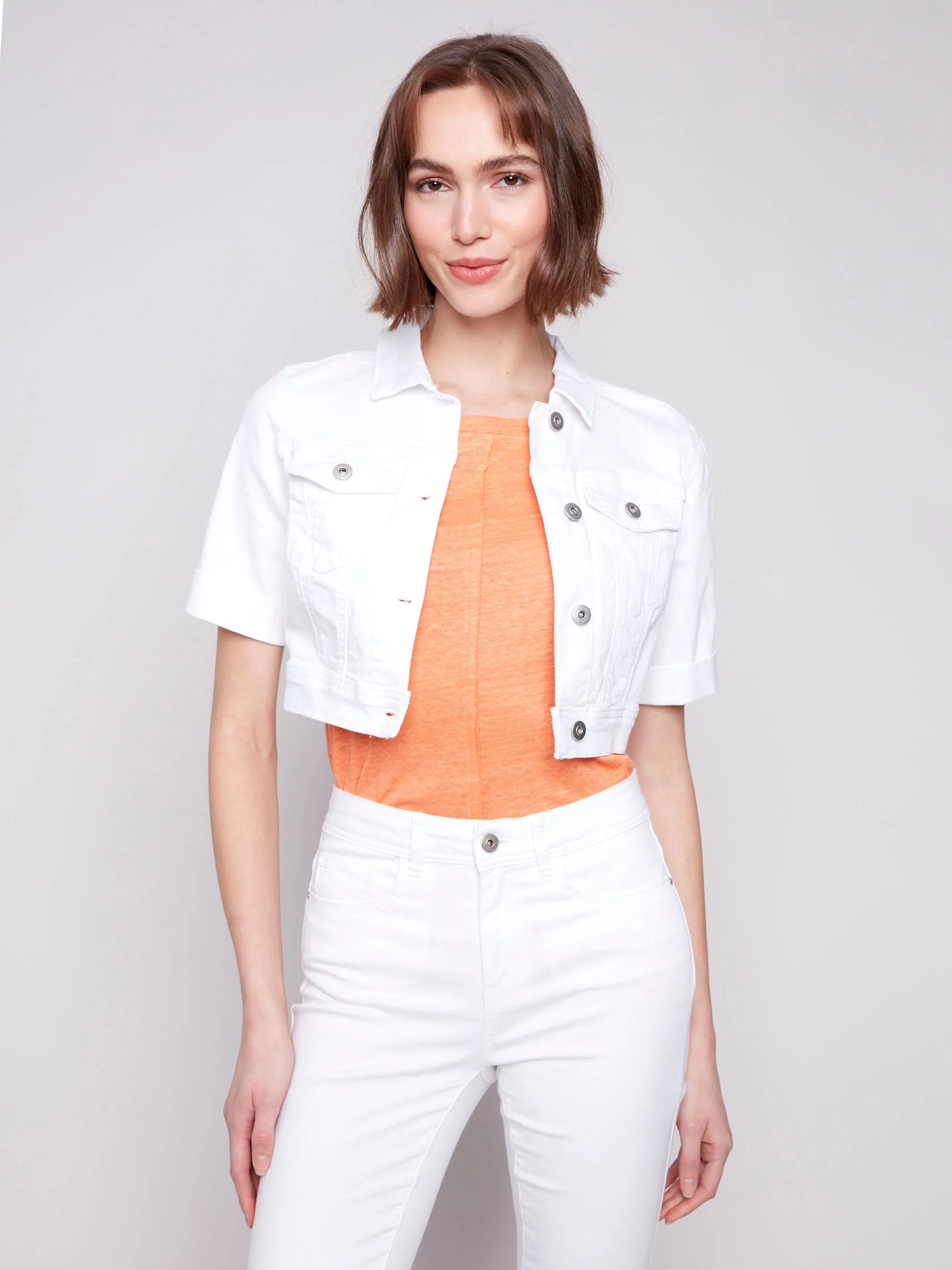 Cropped Denim Jacket - White sold by Charlie B product image thumbnail 2