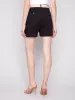 Cuffed Shorts with Belt - Black sold by Charlie B