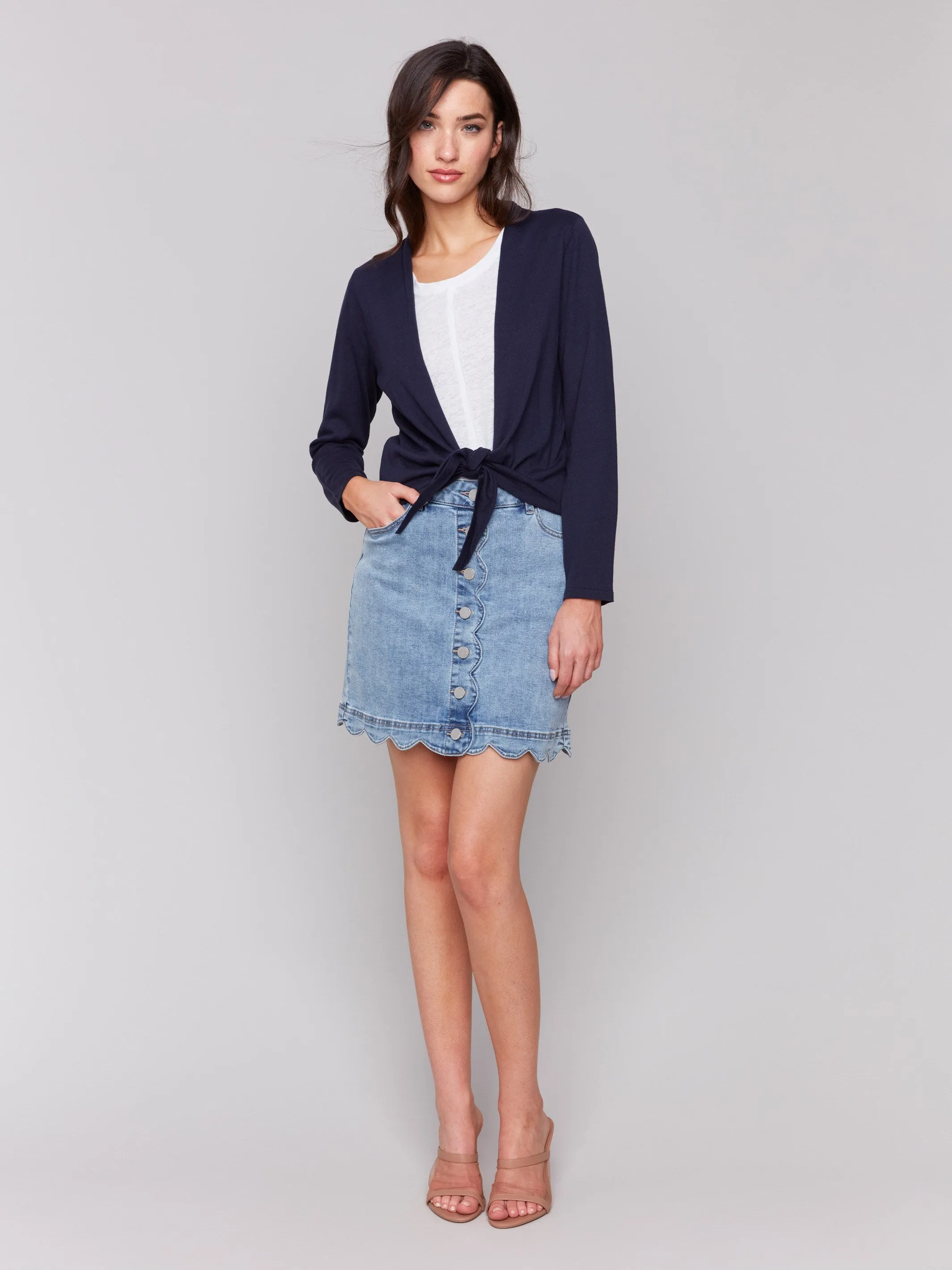 Tie Front Bolero - Navy sold by Charlie B product image thumbnail 2