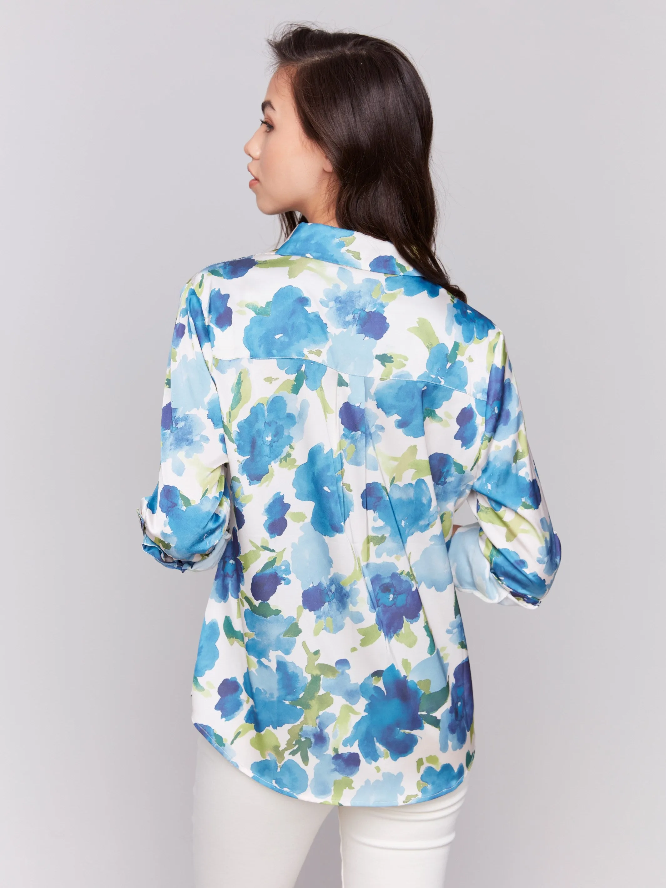Printed Satin Shirt - Lime sold by Charlie B product image thumbnail 3