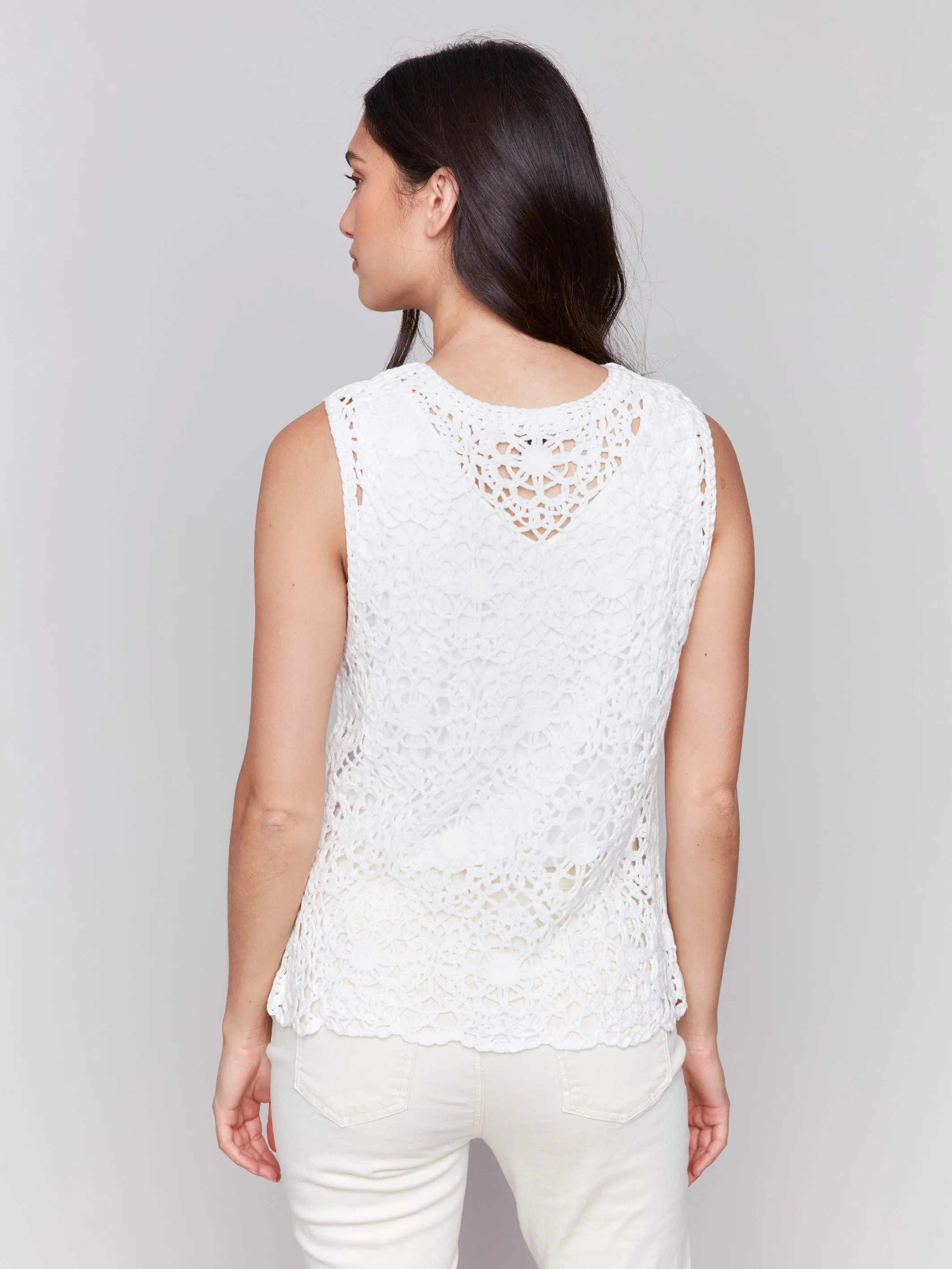 Sleeveless Floral Crochet Top - White sold by Charlie B product image thumbnail 4