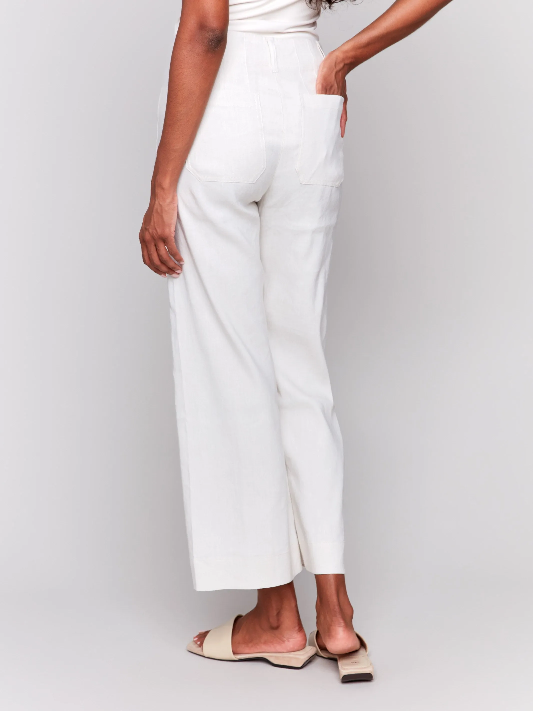 Cropped Linen Blend Pants - Natural sold by Charlie B product image thumbnail 4