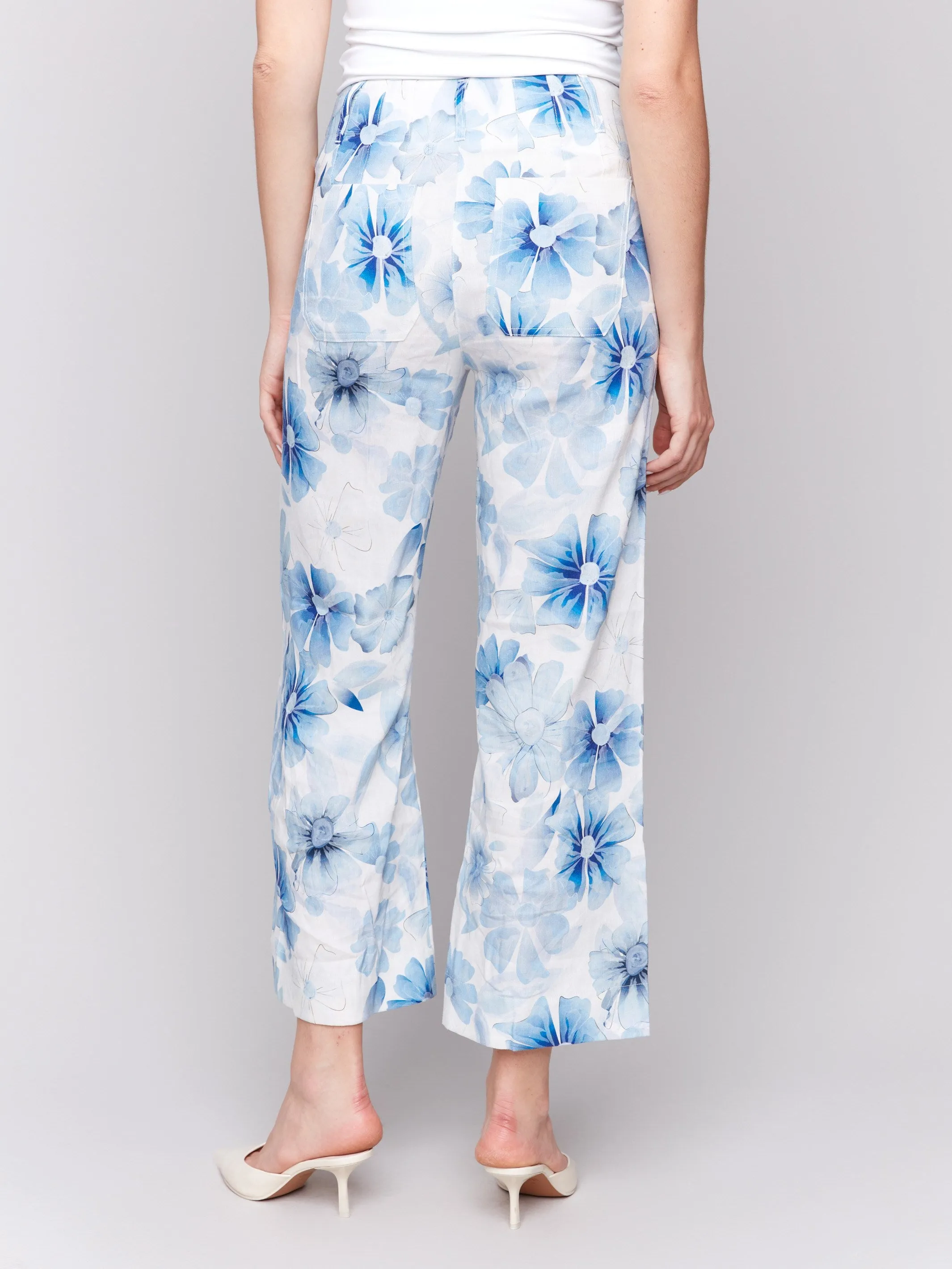 Printed Cropped Linen Blend Pants - Celestial sold by Charlie B product image thumbnail 5