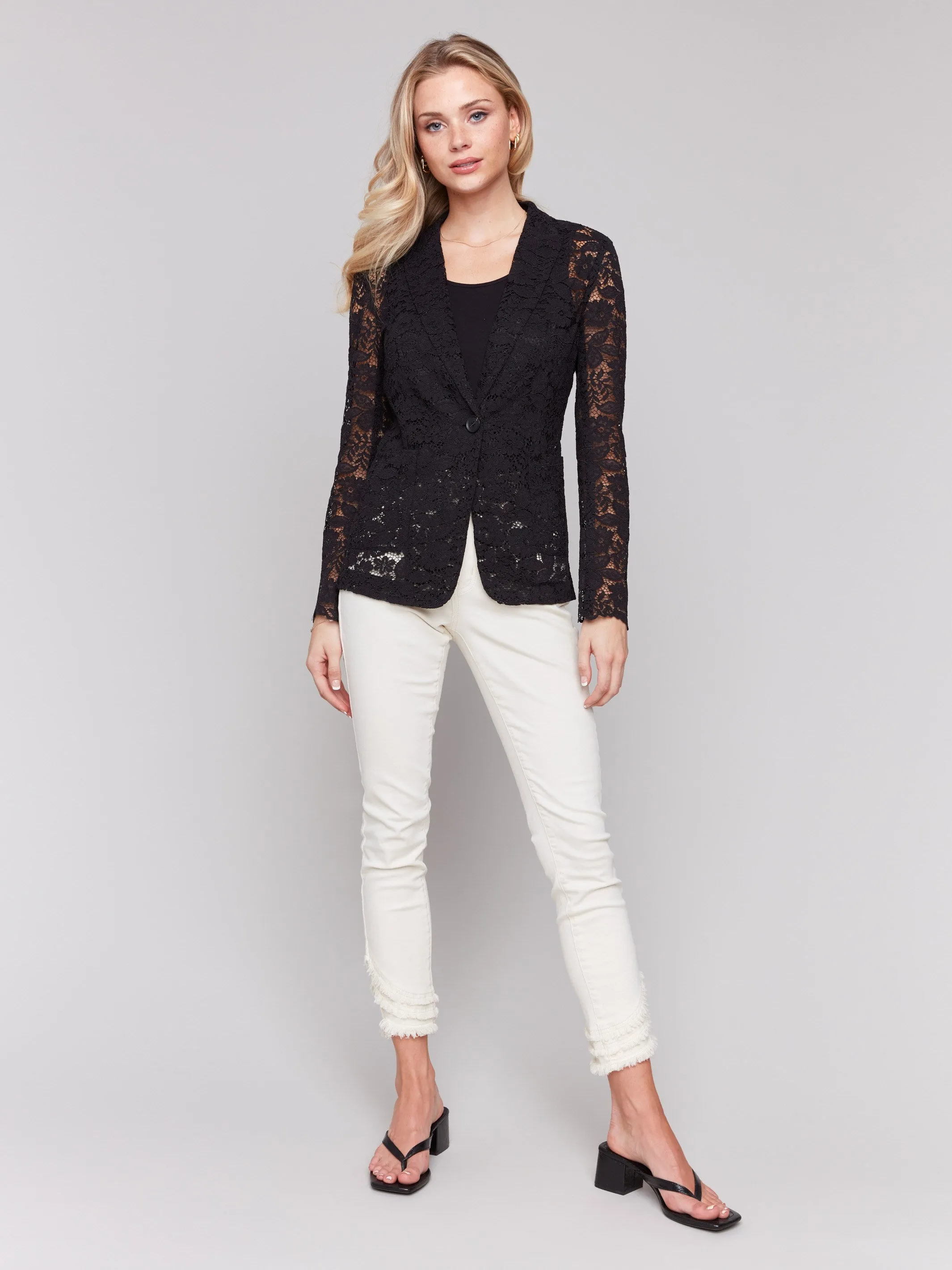 Lace Blazer - Black sold by Charlie B product image thumbnail 5