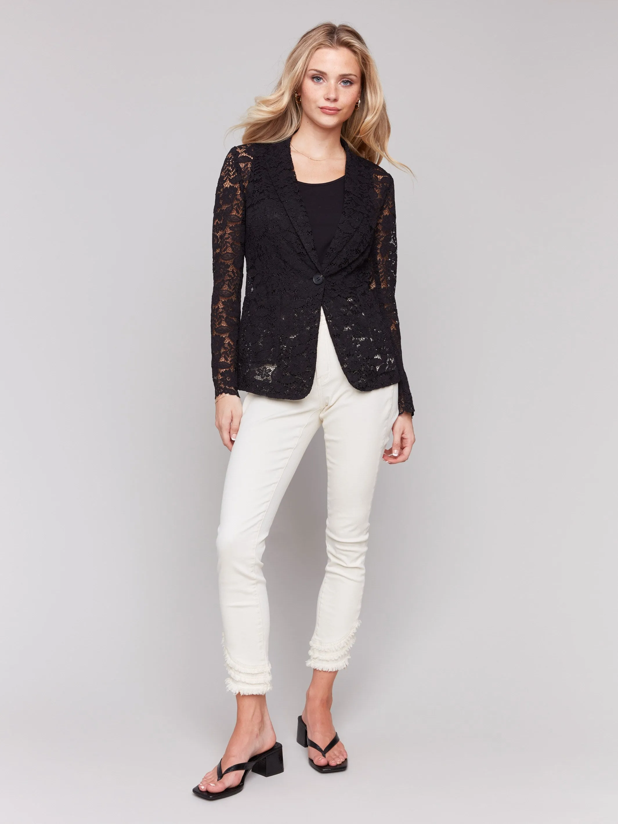 Lace Blazer - Black sold by Charlie B product image thumbnail 2