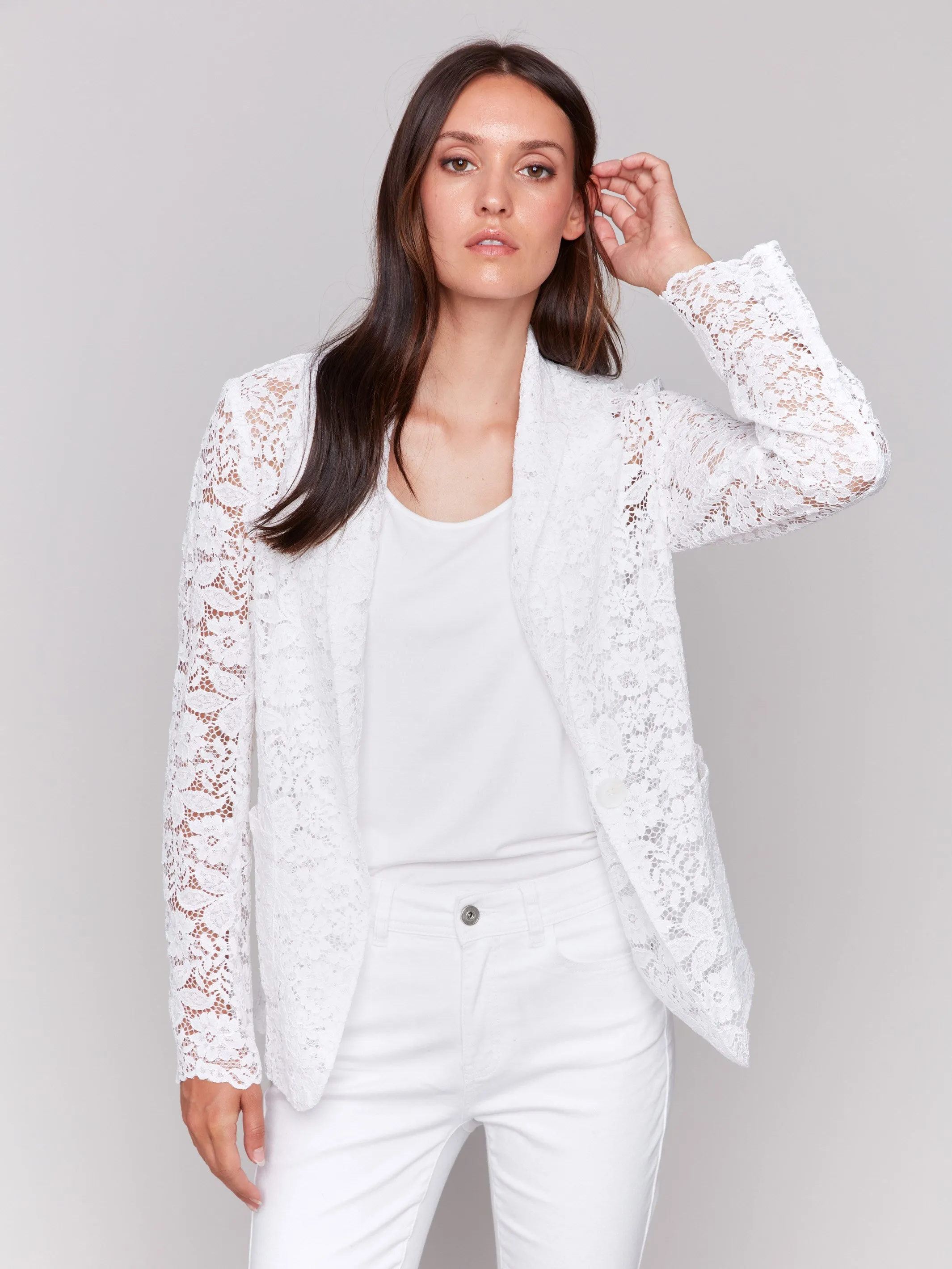 Lace Blazer - White sold by Charlie B product image thumbnail 3