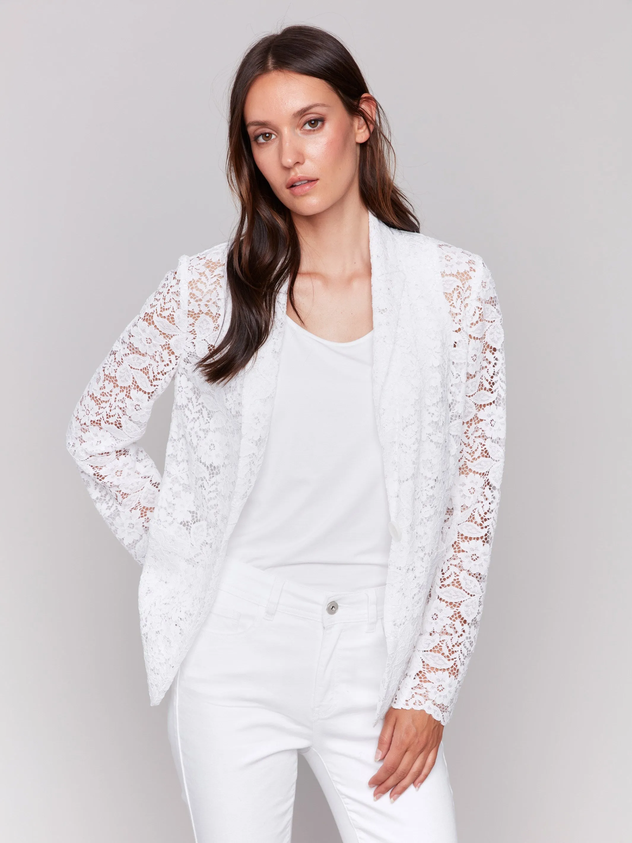 Lace Blazer - White sold by Charlie B product image thumbnail 5
