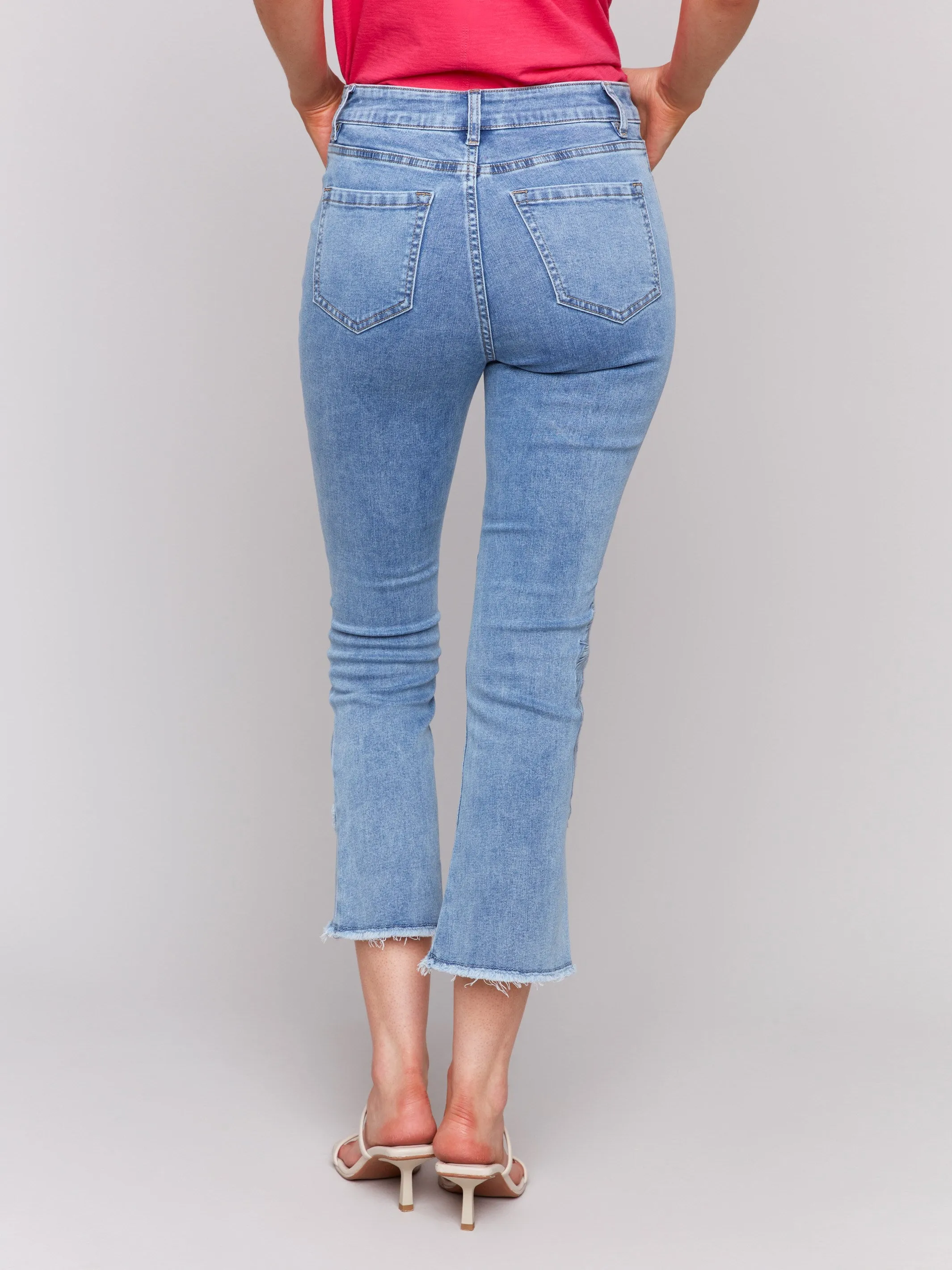 Embroidered Bootcut Jeans with Tulip Hem - Light Blue sold by Charlie B product image thumbnail 4