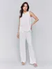 Sleeveless Linen Top with Eyelet Embroidery - White sold by Charlie B