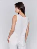 Sleeveless Linen Top with Eyelet Embroidery - White sold by Charlie B