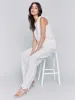 Sleeveless Linen Top with Eyelet Embroidery - White sold by Charlie B