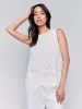Sleeveless Linen Top with Eyelet Embroidery - White sold by Charlie B