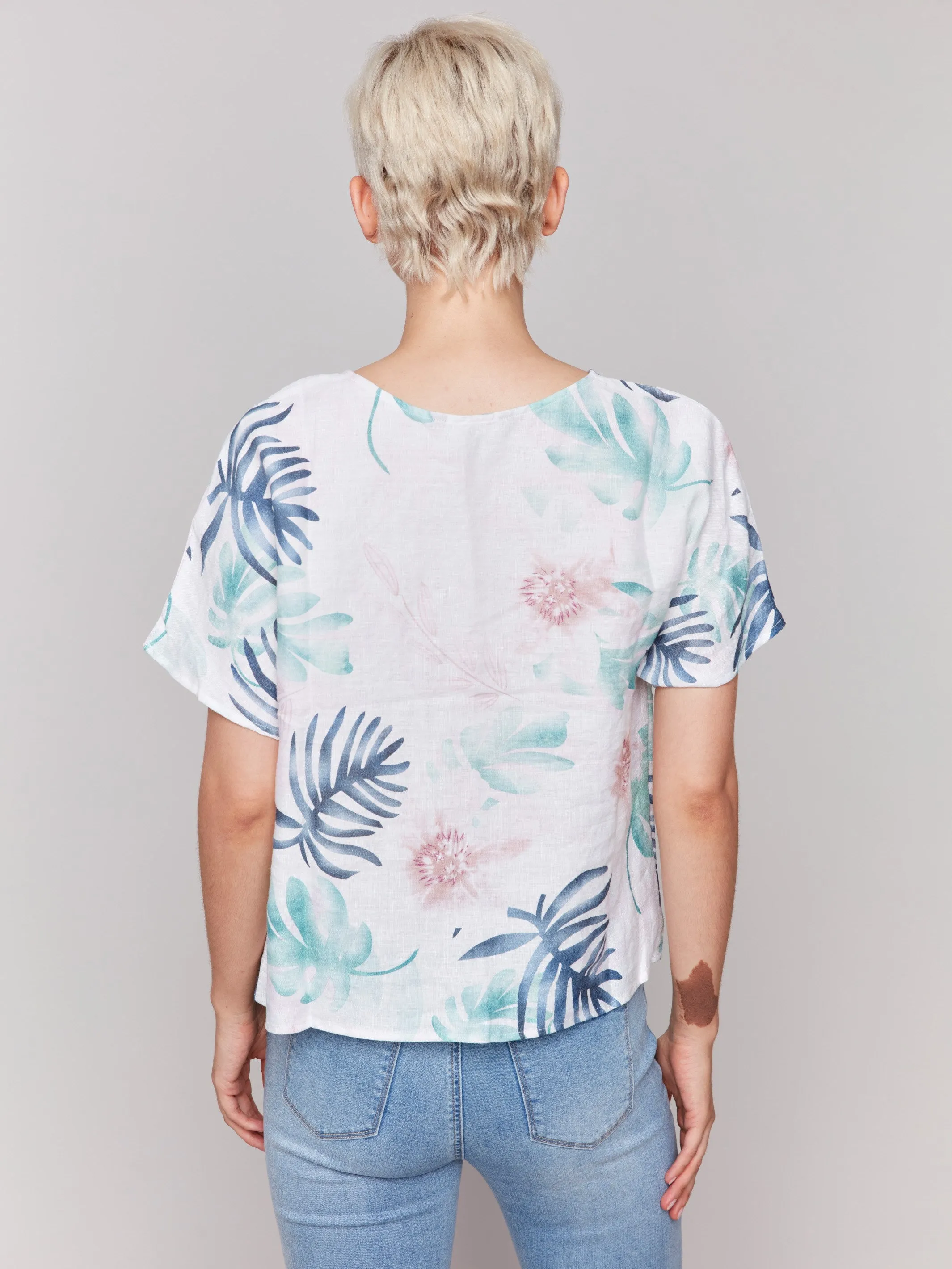Printed Linen Dolman Top - Lush sold by Charlie B product image thumbnail 4