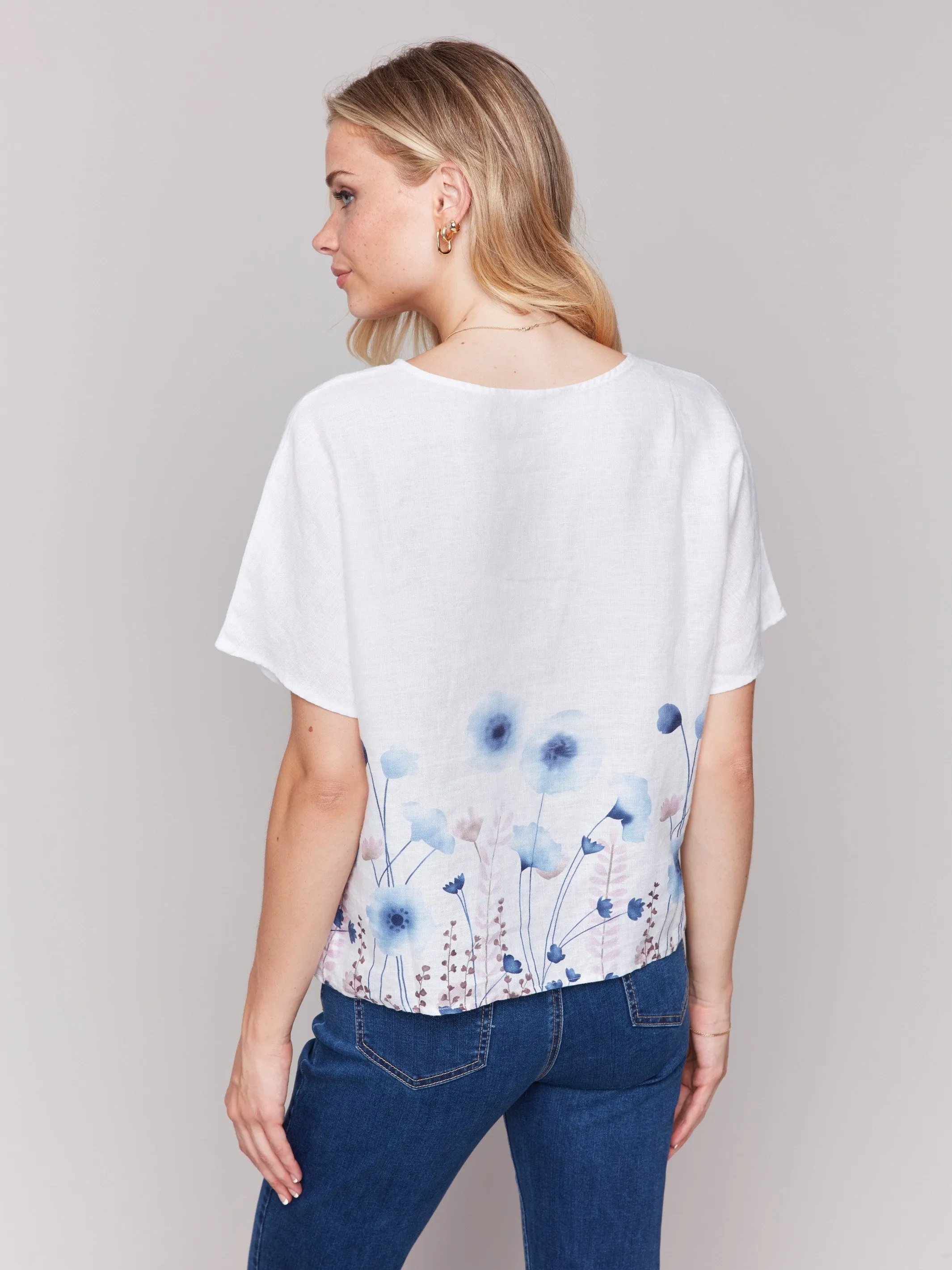 Printed Linen Dolman Top - Field sold by Charlie B product image thumbnail 3