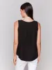 Sleeveless Linen Top with Side Buttons - Black sold by Charlie B