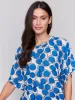 Printed Cotton Gauze Blouse with Side Tie - Tennis sold by Charlie B