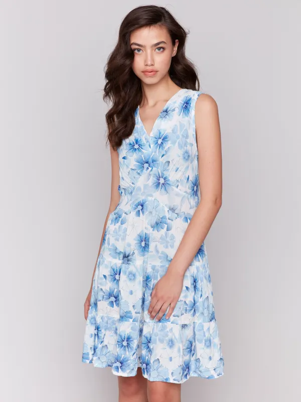 Printed Sleeveless V-Neck Tiered Dress - Celestial sold by Charlie B